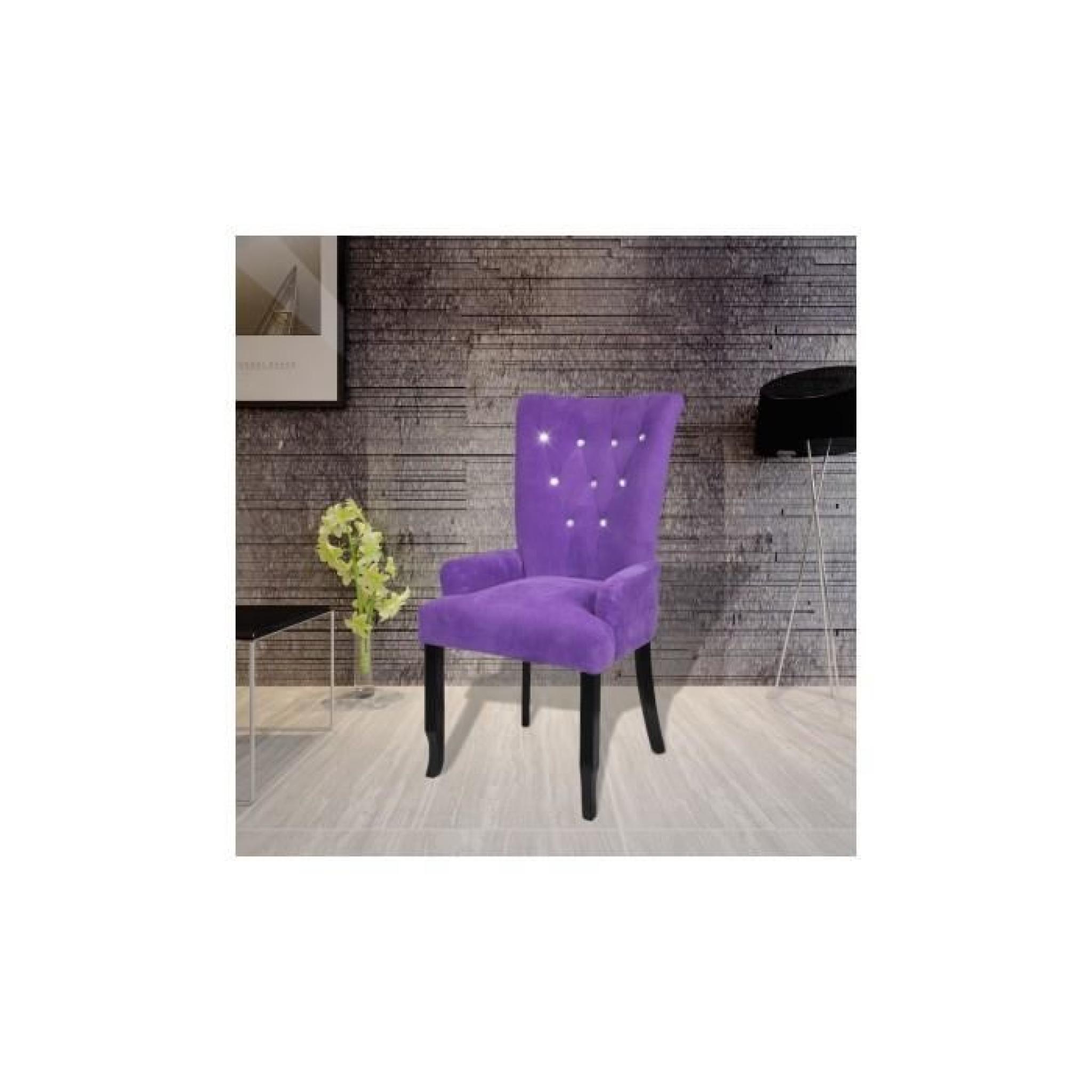 Chaise capitonnée velours violet 54 x 56 x 106 cm