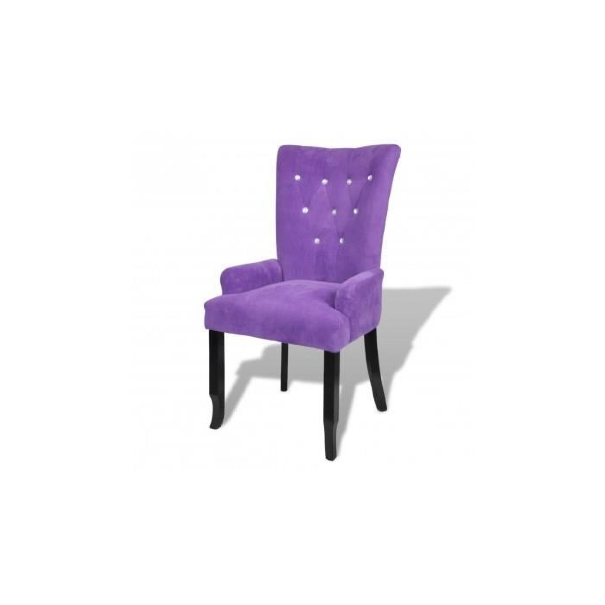 Chaise capitonnée velours violet 54 x 56 x 106 cm Stylashop pas cher