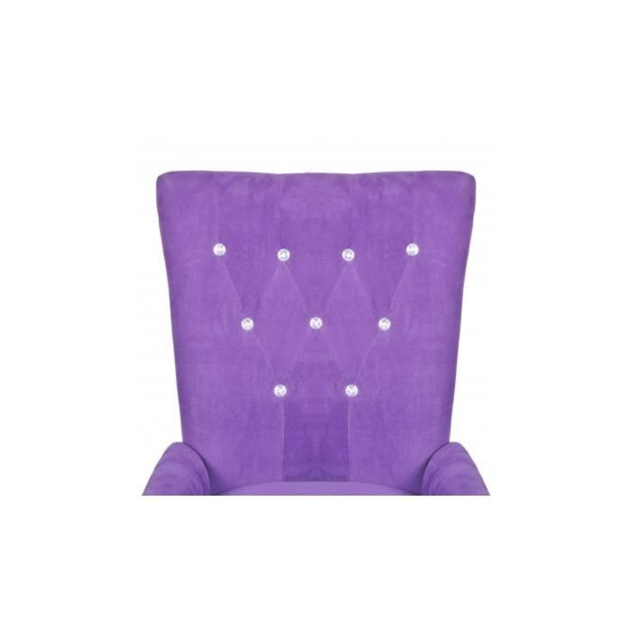 Chaise capitonnée velours violet 54 x 56 x 106 cm Stylashop pas cher
