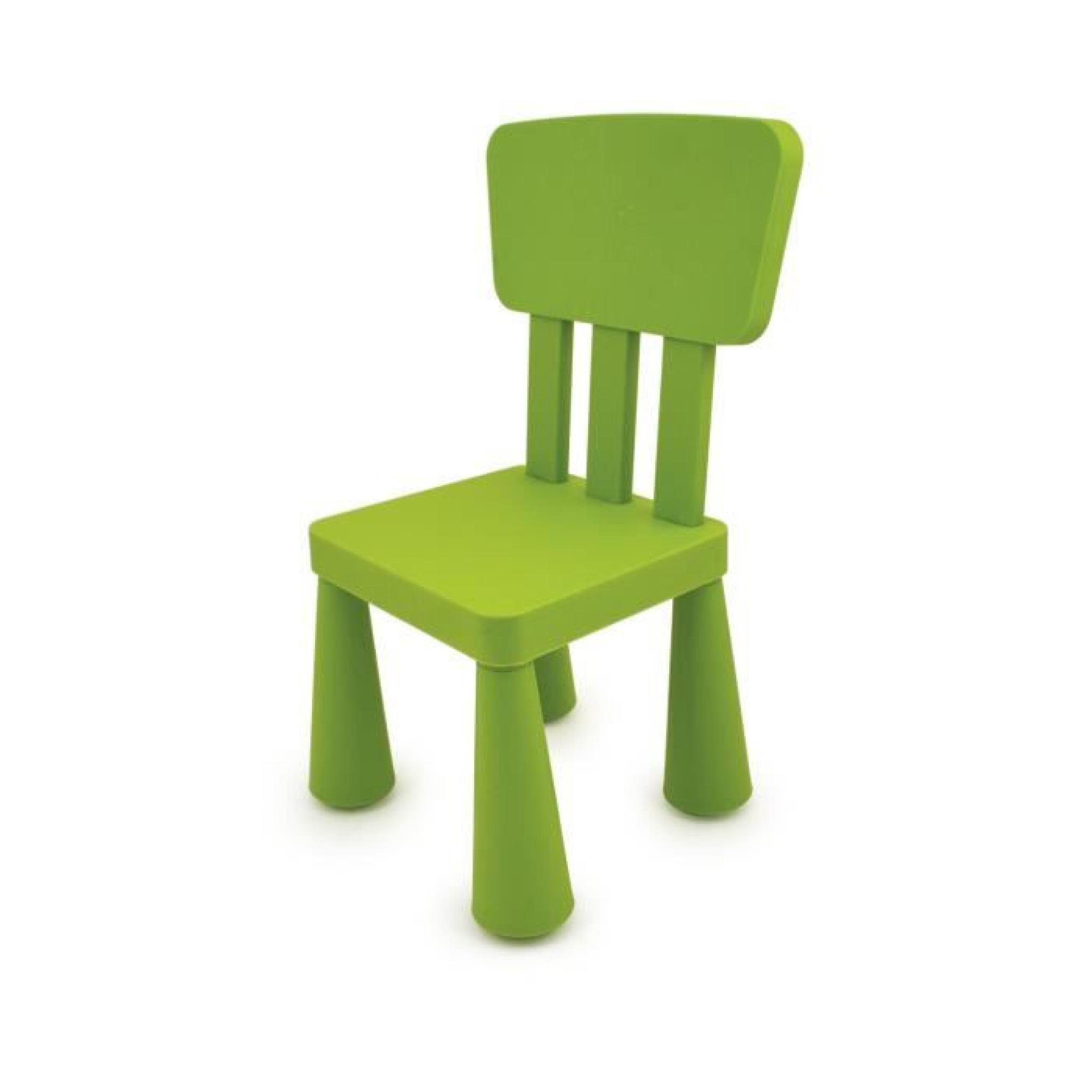 Chaise carrée en plastique - enfant - disponible en bleu/vert/rouge/jaune