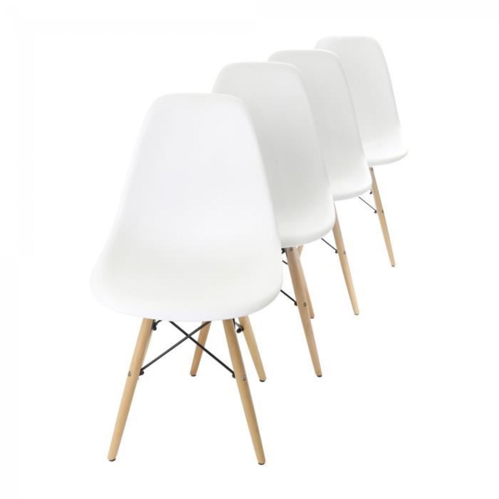 MY SIT Chaise Design Beez Ensemble de 4 blanc