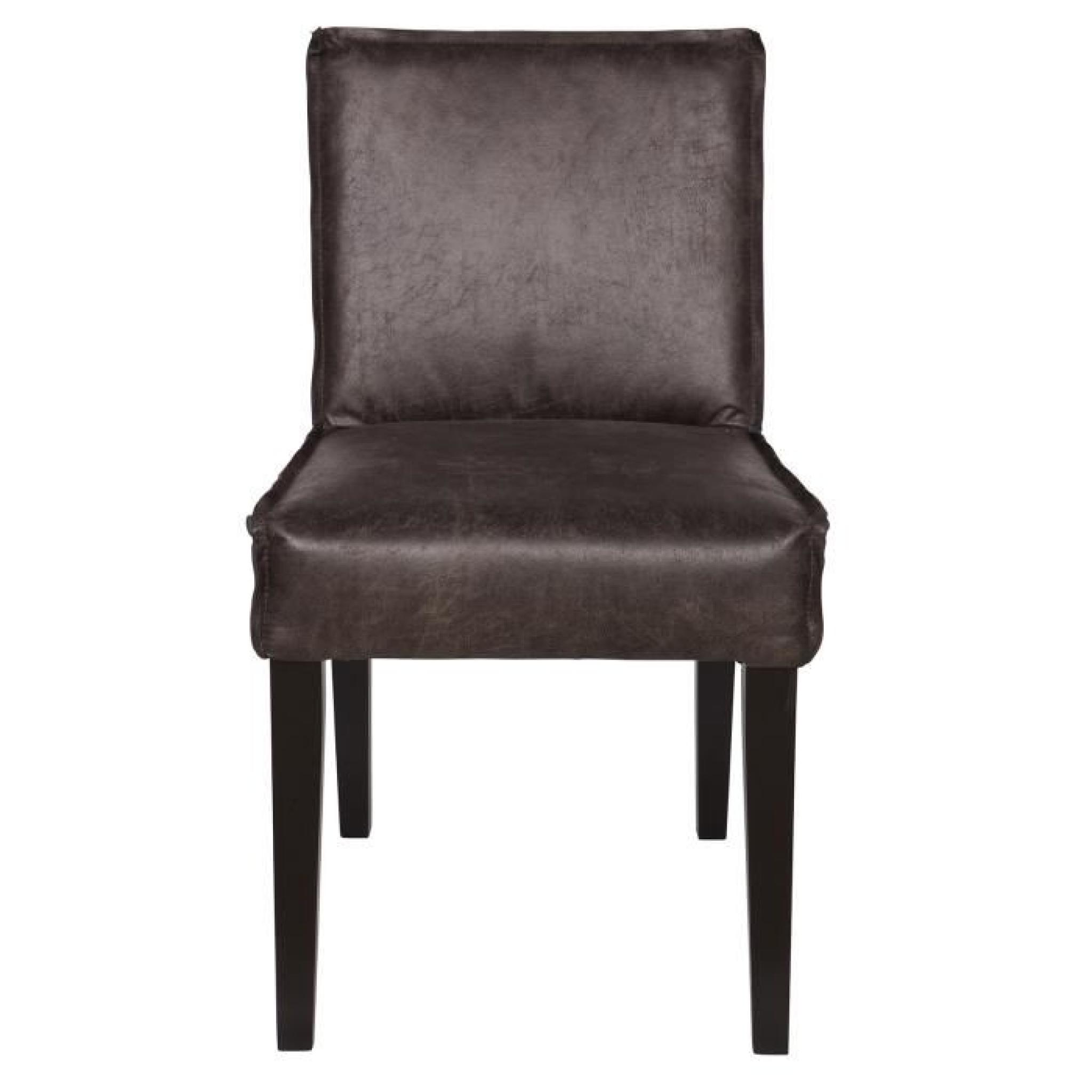 Chaise coloris cognac en noir, H 83 x L 45 x P 61 cm