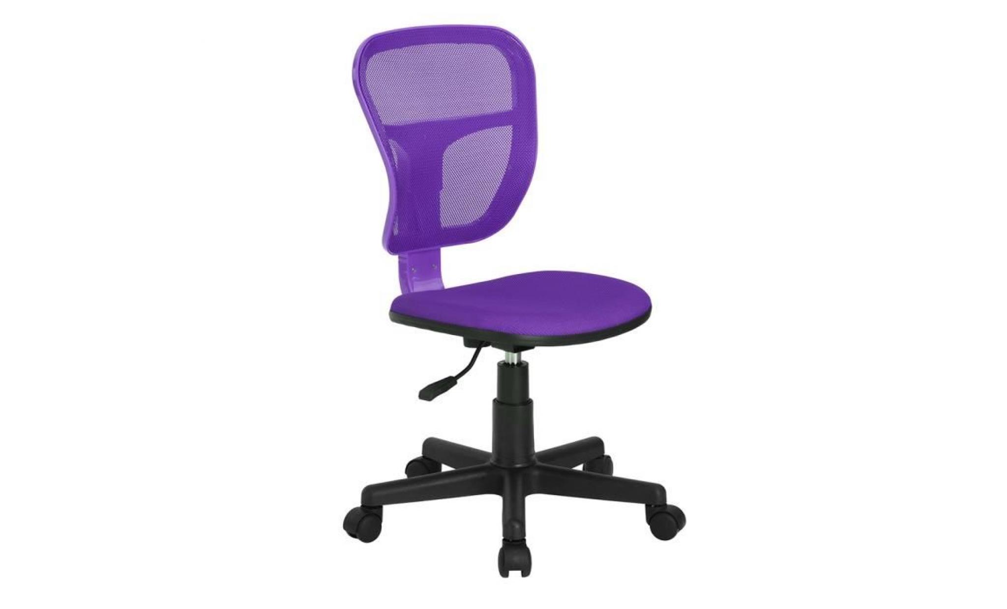 chaise d'ordinateur avec accoudoirs   chaise de bureau en plastique à maillons réglables et pivotants (violet)