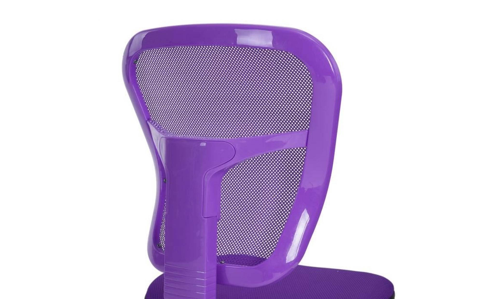 chaise d'ordinateur avec accoudoirs   chaise de bureau en plastique à maillons réglables et pivotants (violet) pas cher