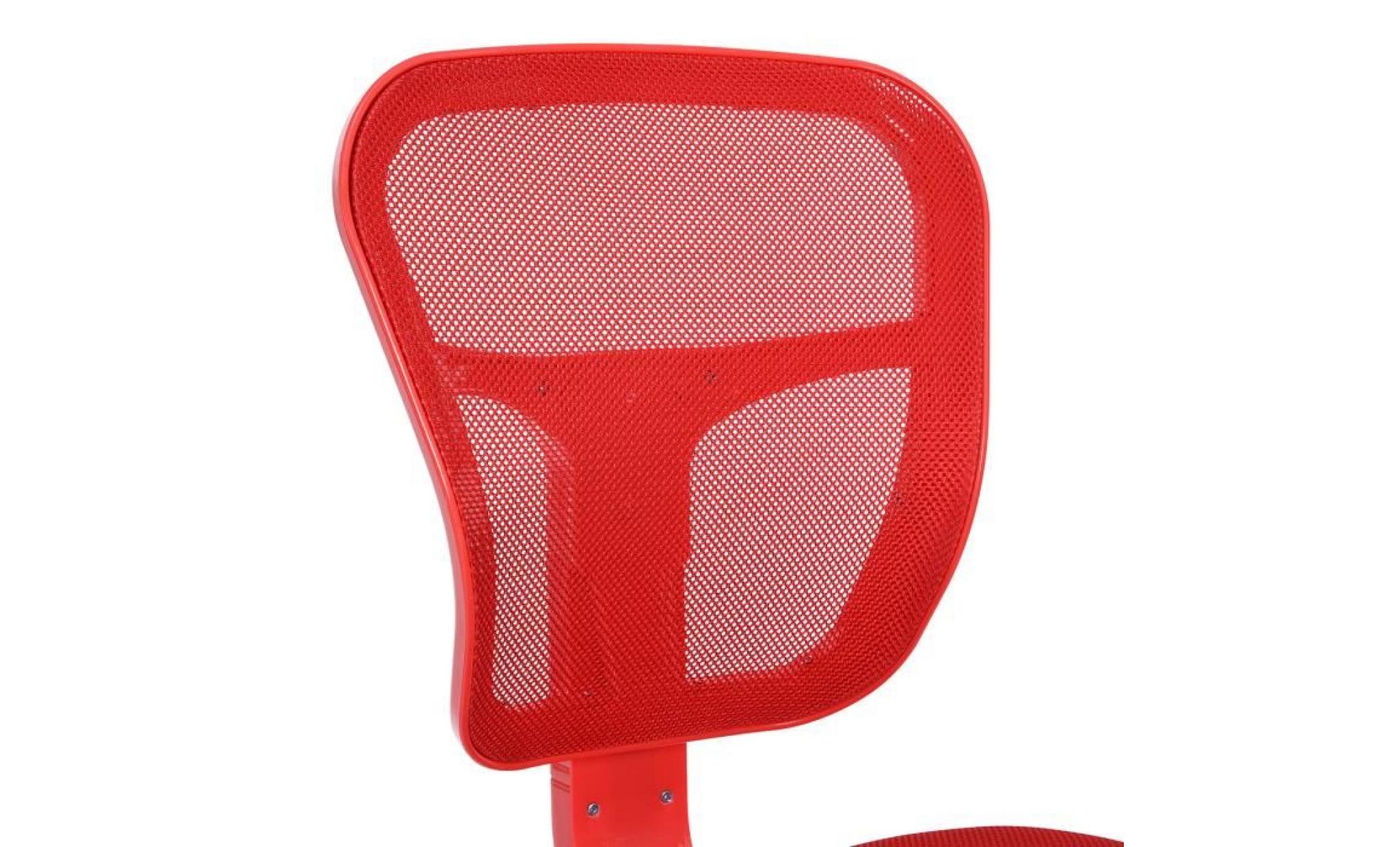 chaise d'ordinateur avec accoudoirs, chaise de bureau en plastique avec pivot réglable en hauteur (rouge) pas cher