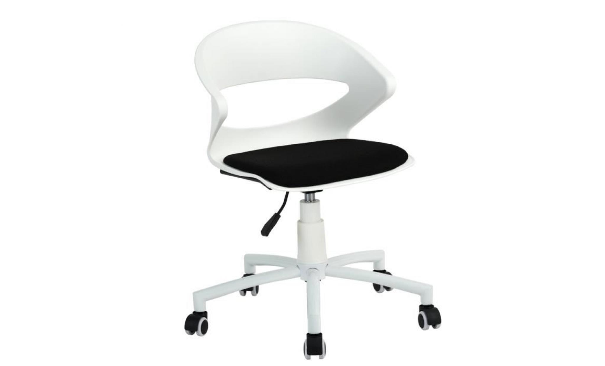 chaise d'ordinateur pivotante, facile à nettoyer, chaise de bureau, chaise de conférence, chaise multifonctionnelle(blanc/ noir)