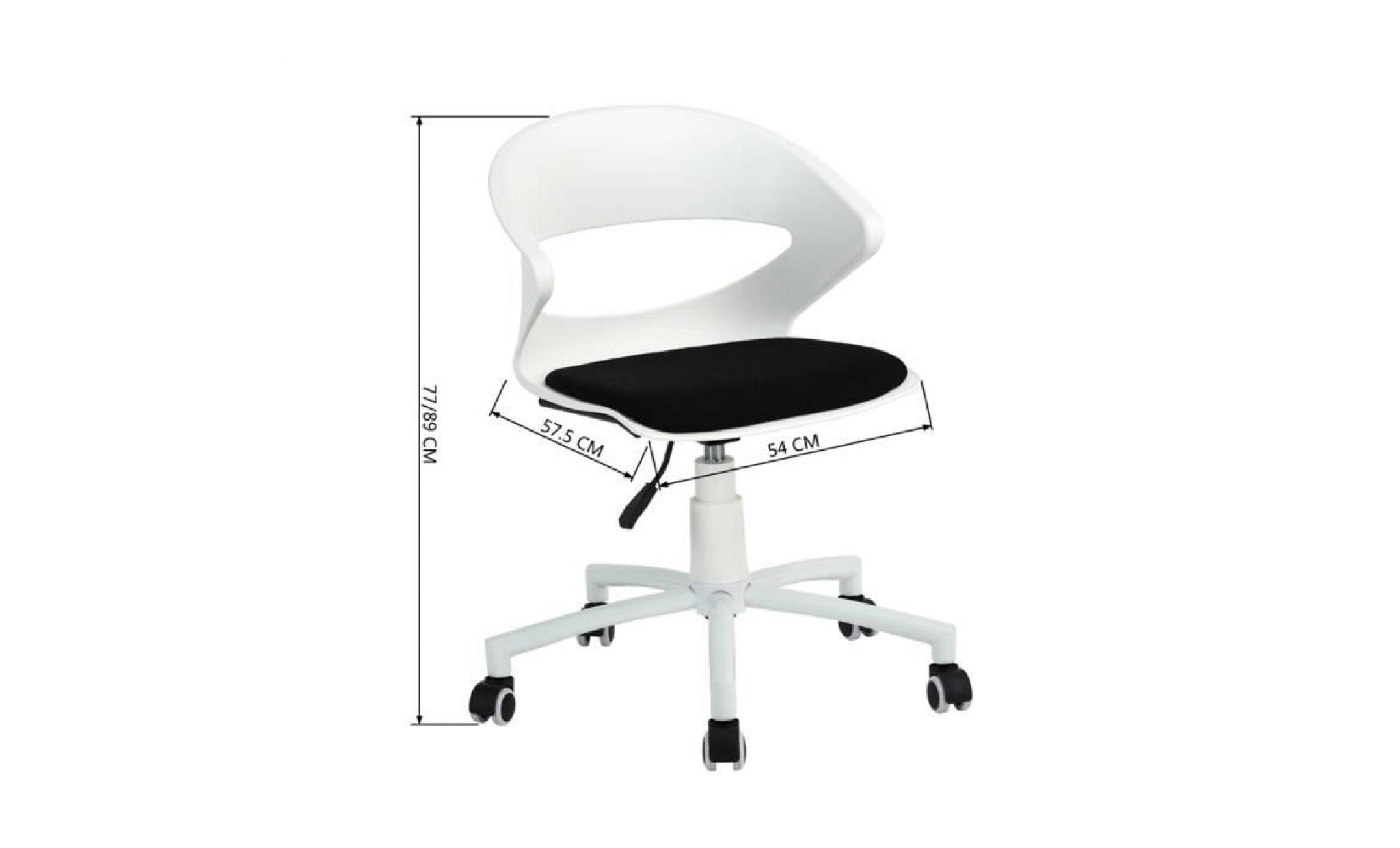 chaise d'ordinateur pivotante, facile à nettoyer, chaise de bureau, chaise de conférence, chaise multifonctionnelle(blanc/ noir) pas cher
