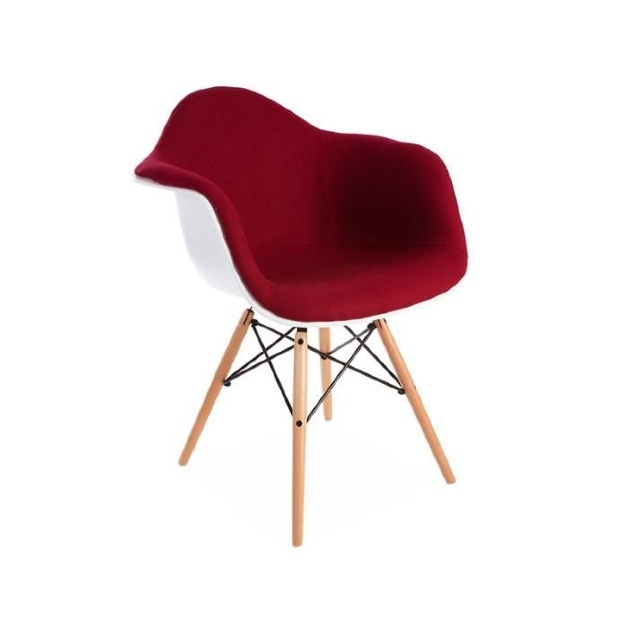 Chaise DAW rembourée laine - Rouge