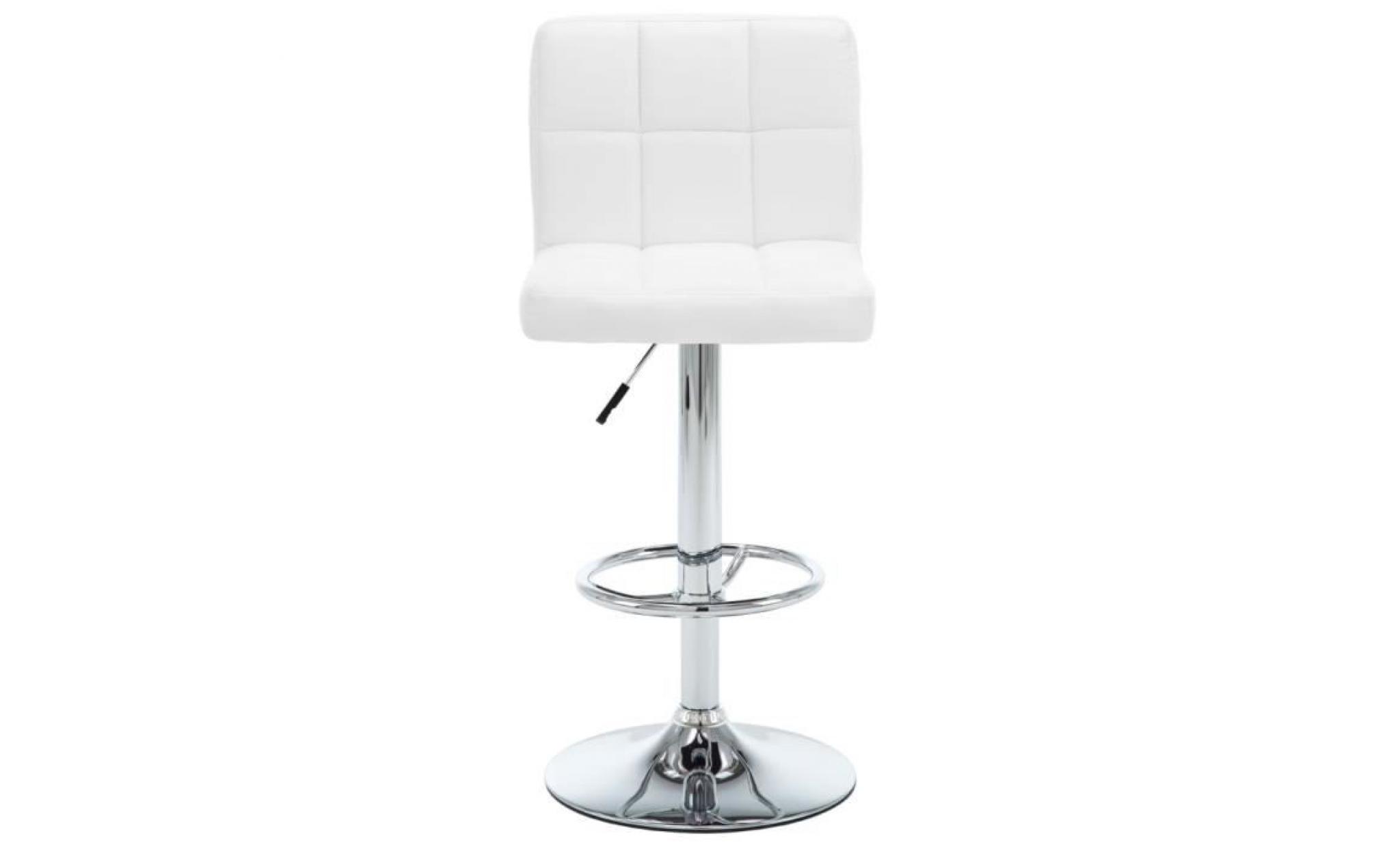 chaise de bar 2 pcs simili cuir blanc tabouret de bar pas cher
