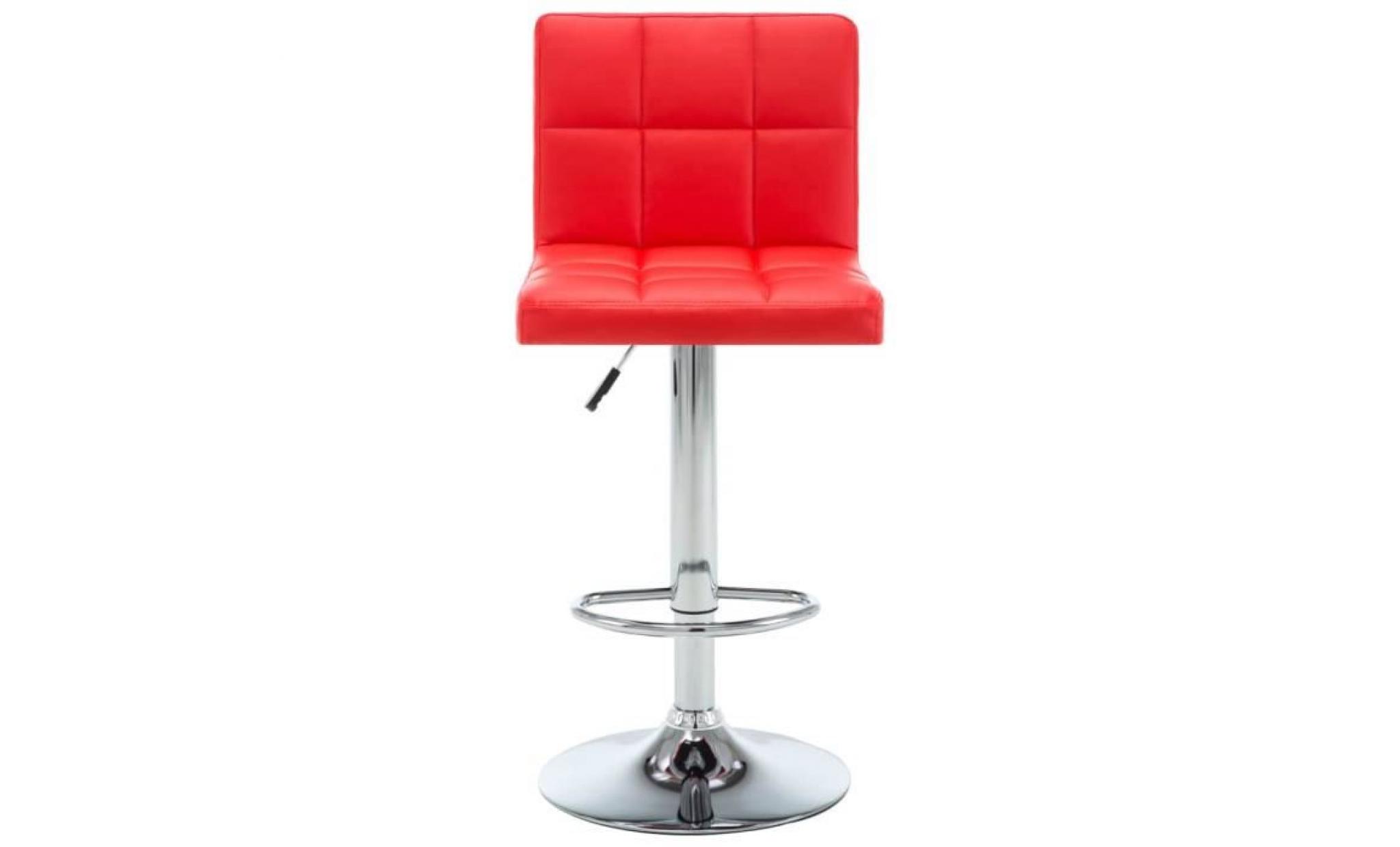 chaise de bar 2 pcs tabouret de bar  similicuir rouge pas cher