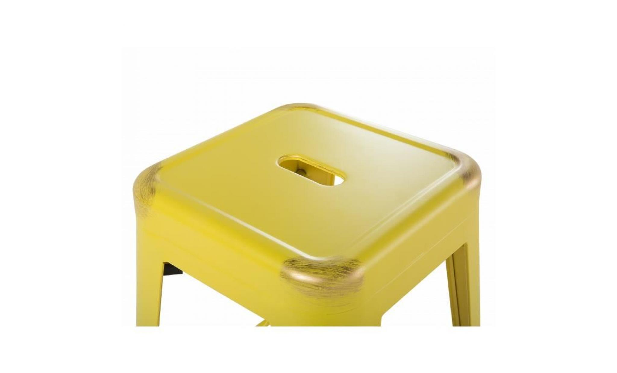 chaise de bar   bar   46 cm   jaune et dorée   cabrillo pas cher