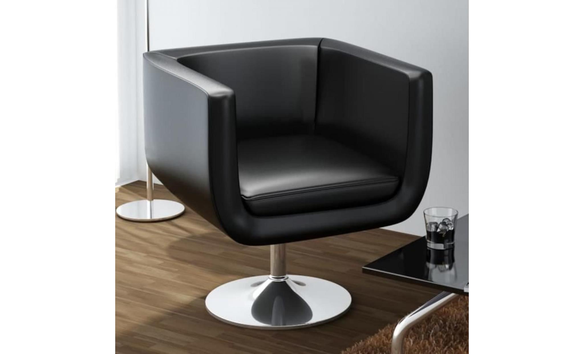 chaise de bar cuir artificiel noir