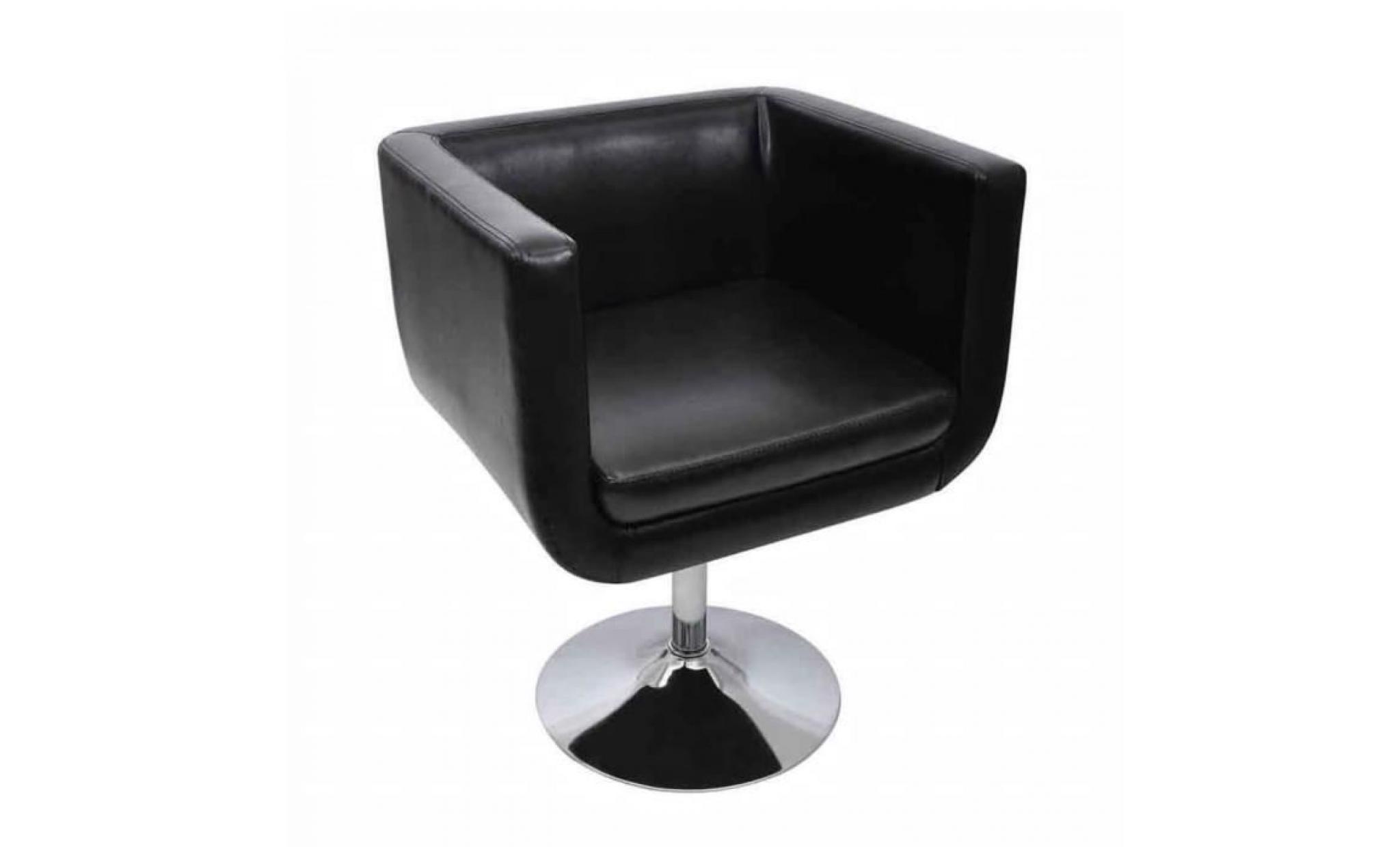 chaise de bar cuir artificiel noir pas cher