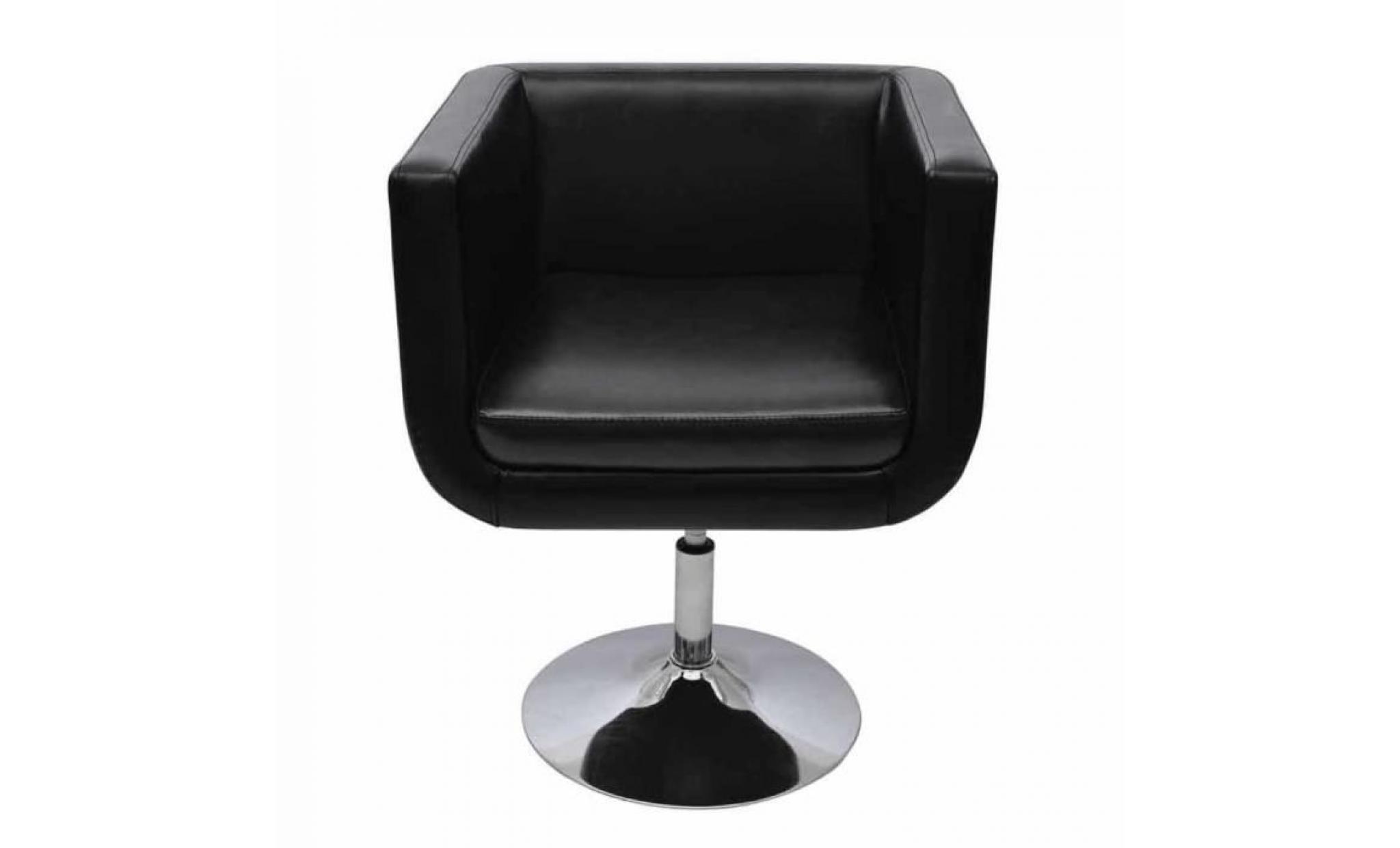 chaise de bar cuir artificiel noir pas cher