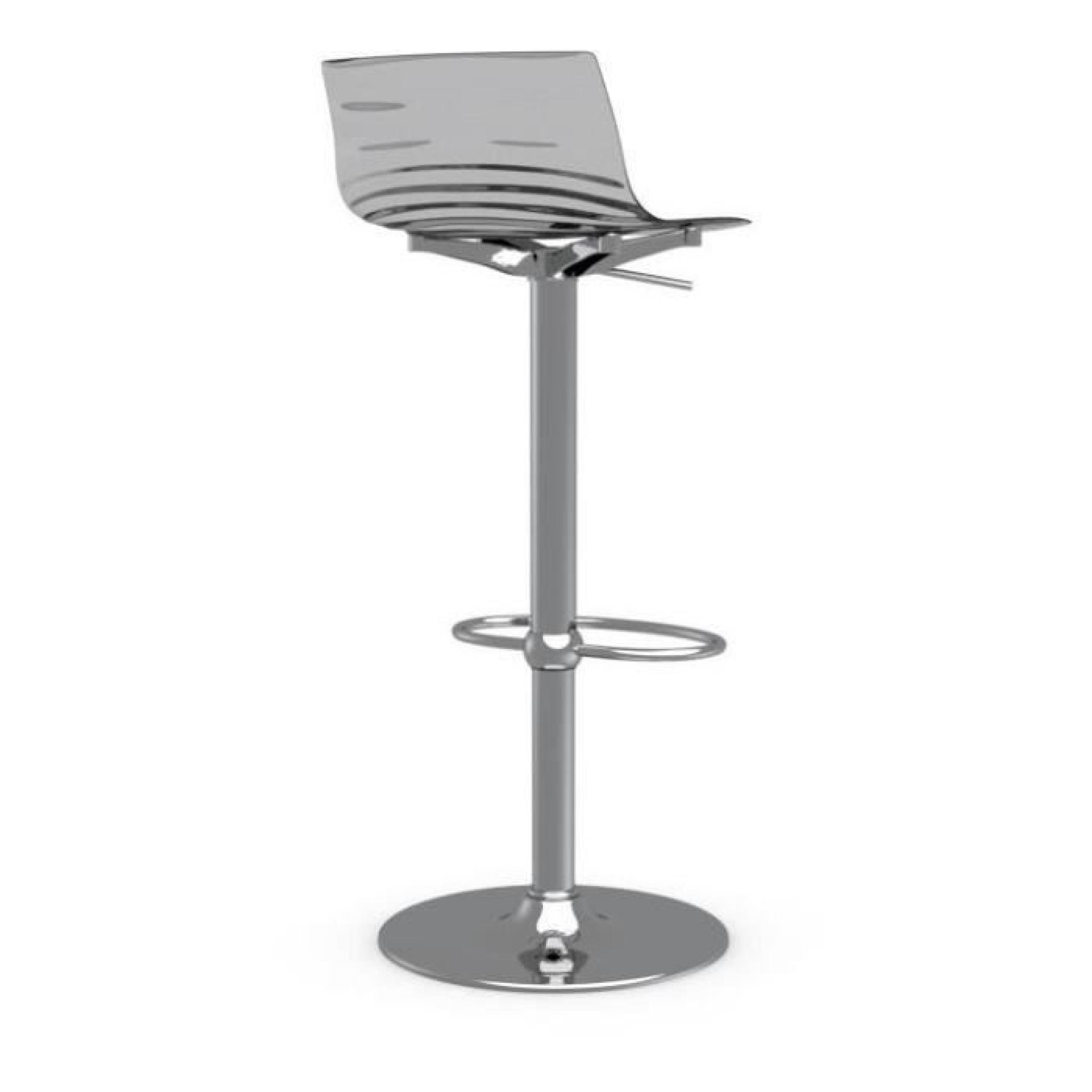 chaise de bar design L'EAU de CALLIGARIS en plexiglas gris fumé transparent pas cher
