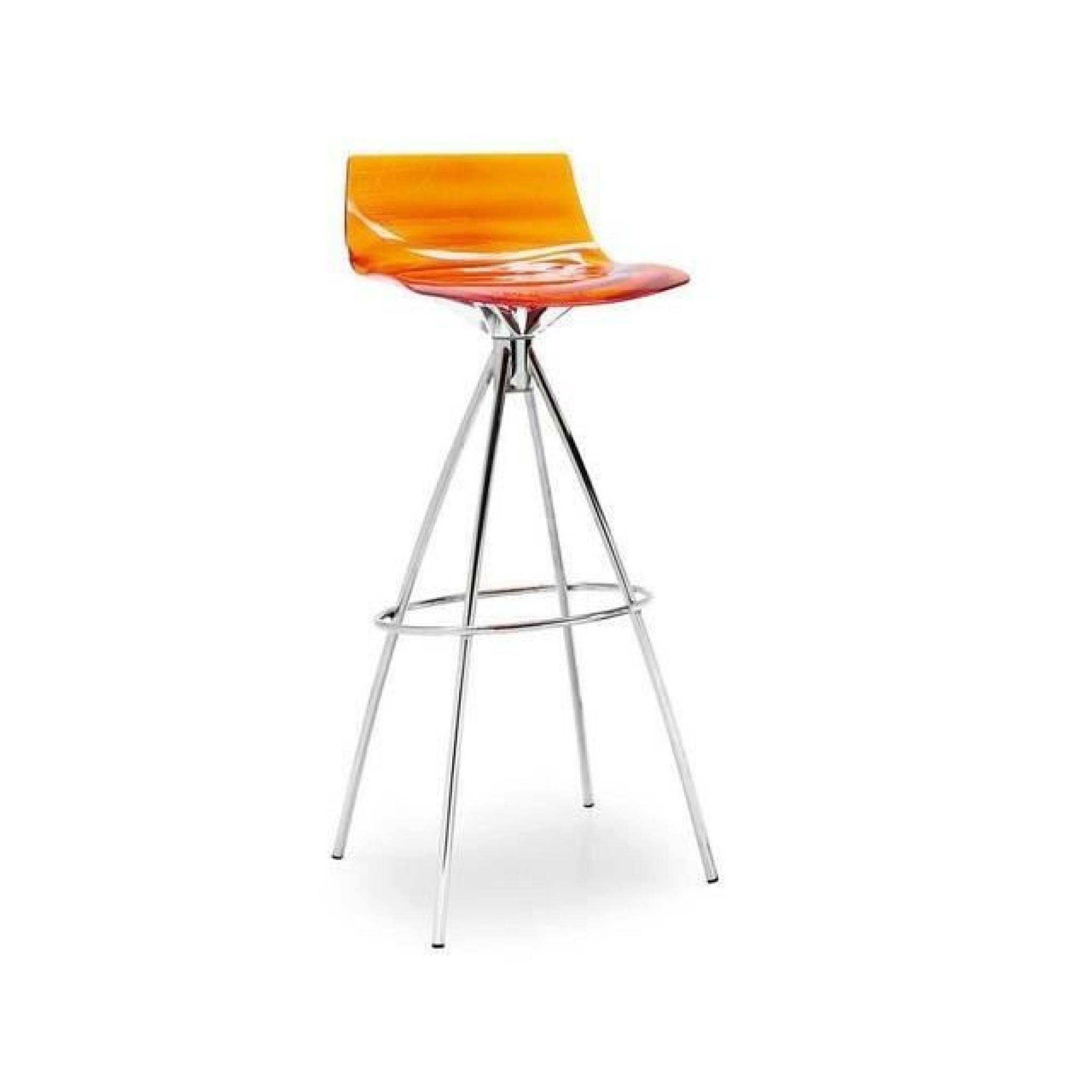 Chaise de bar design l'EAU de CALLIGARIS orange transparente pas cher