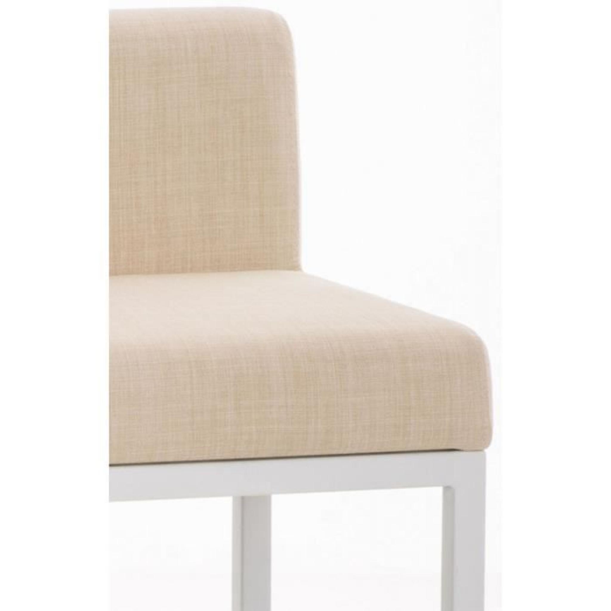 Chaise de bar en métal avec siège en tissu coloris crème, H 96,5 x L 40 x P 44,5 cm pas cher