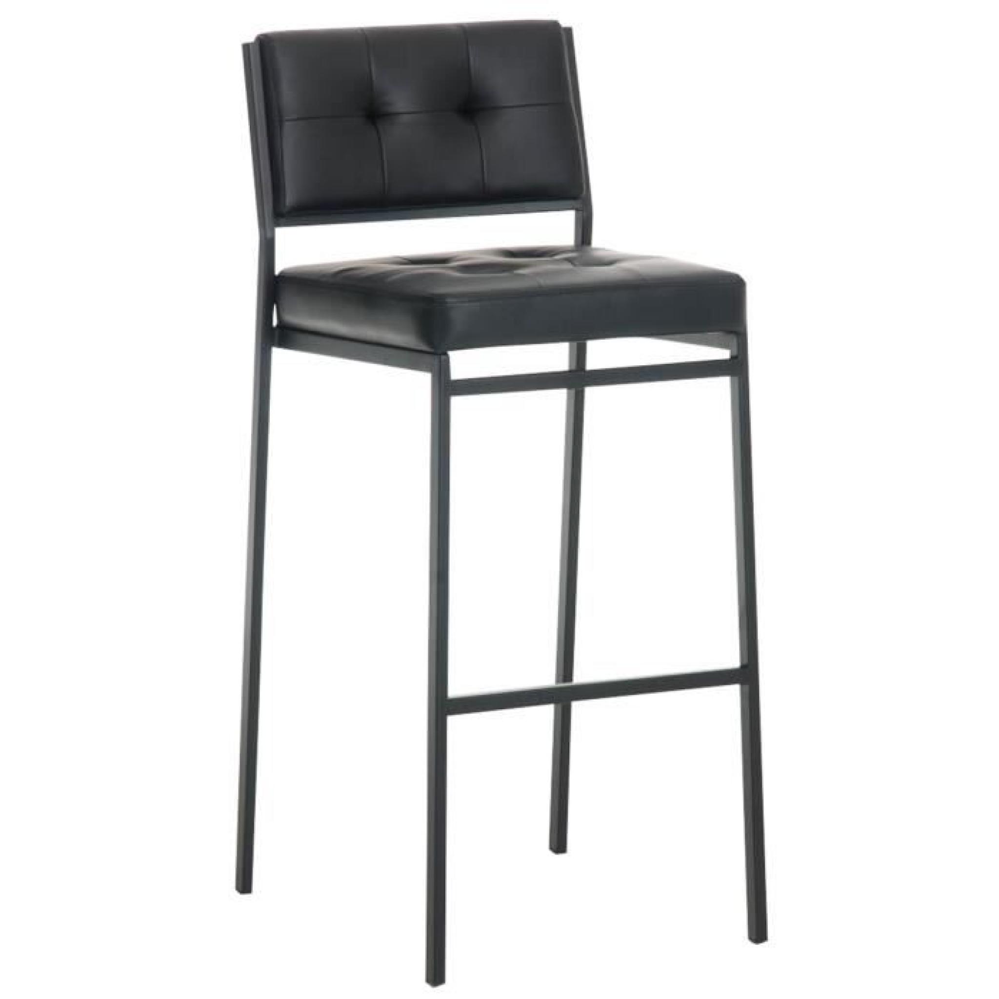 Chaise de bar en métal et PU de couleur noir, H 101 x L 41 x P 48 cm