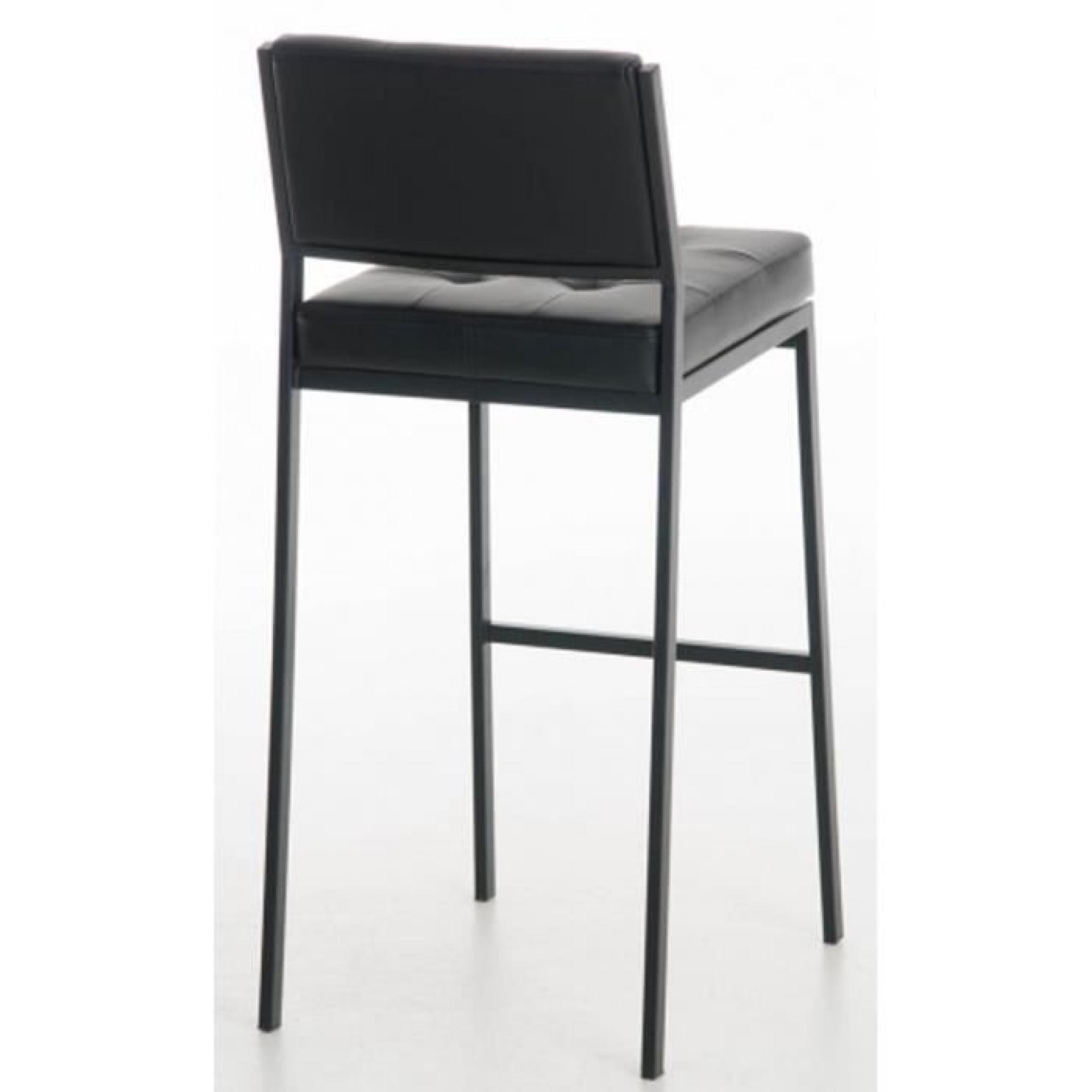 Chaise de bar en métal et PU de couleur noir, H 101 x L 41 x P 48 cm pas cher