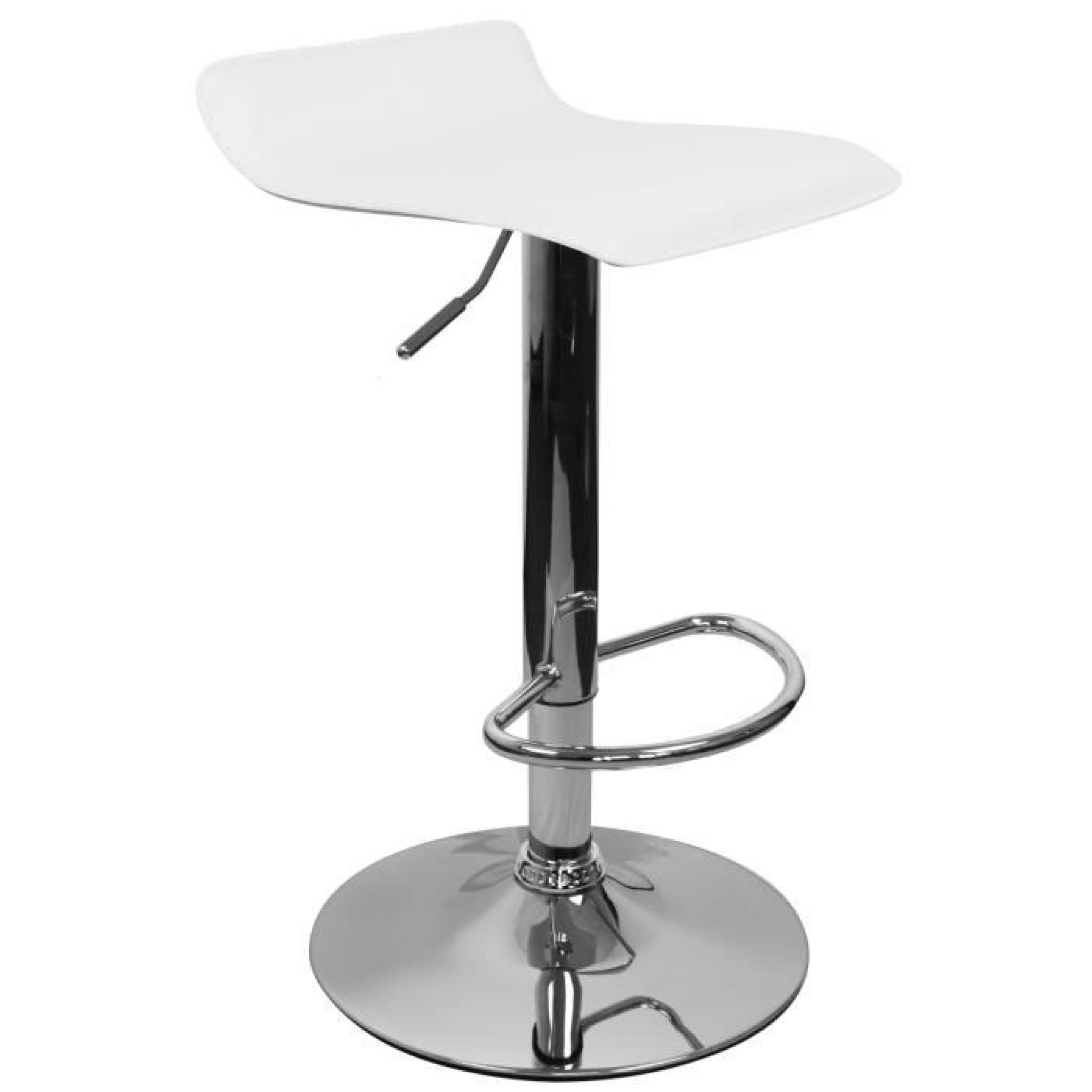 Chaise de bar en PU coloris blanc, H 66 - 86 x L 39 x P 37 cm