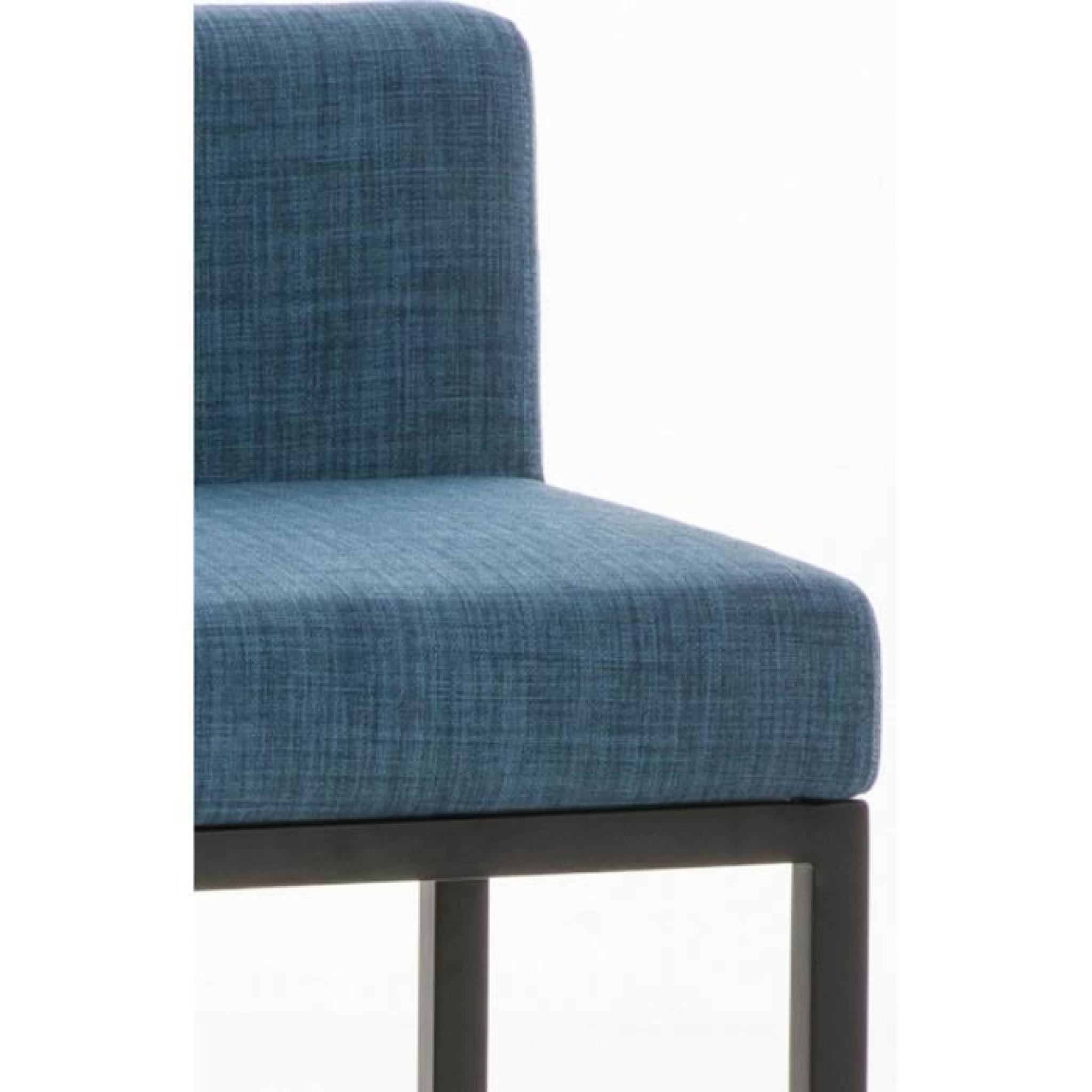 Chaise de bar en tissu coloris bleu, H 96,5 x L 40 x P 44,5 cm pas cher