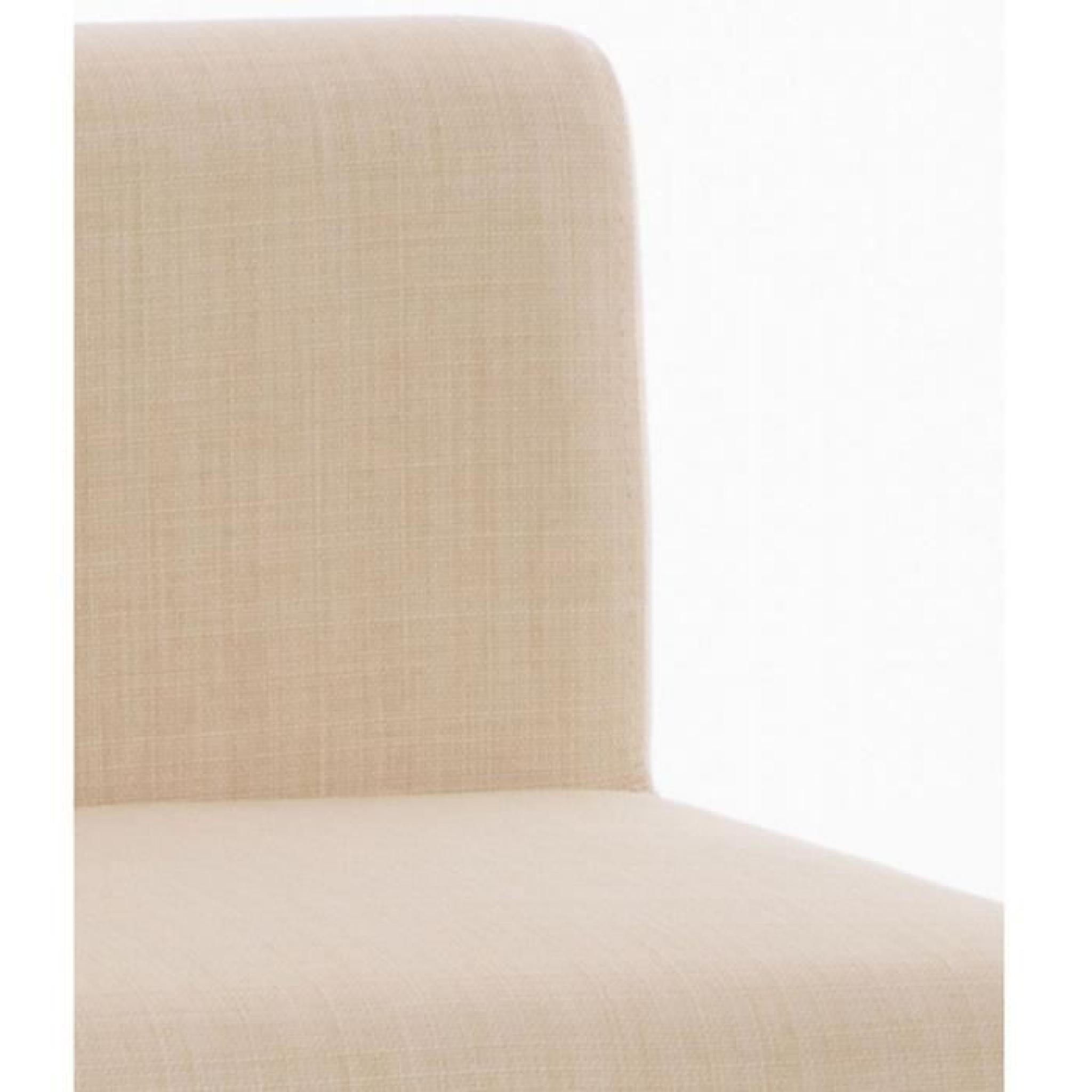 Chaise de bar en tissu et acier inoxydable coloris crème, H 96,5 x L 40 x P 44,5 cm pas cher