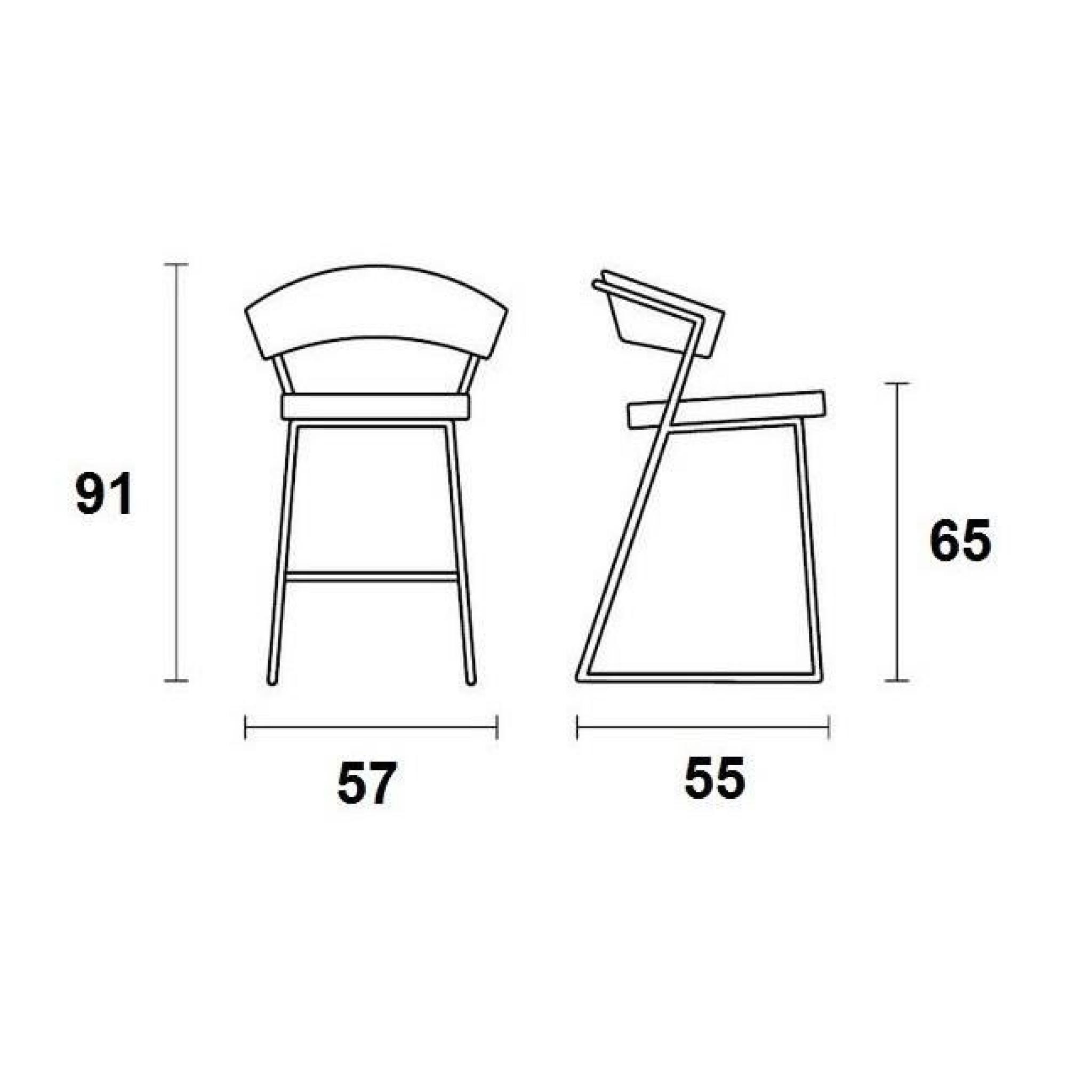  Chaise de bar NEW YORK design italienne de CALLIGARIS en  blanc pas cher