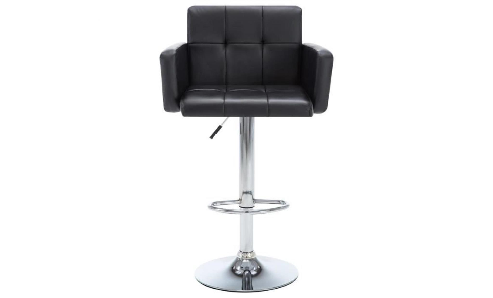 chaise de bar pivotante 2 pcs similicuir 61 x 54 x 112 cm noir pas cher
