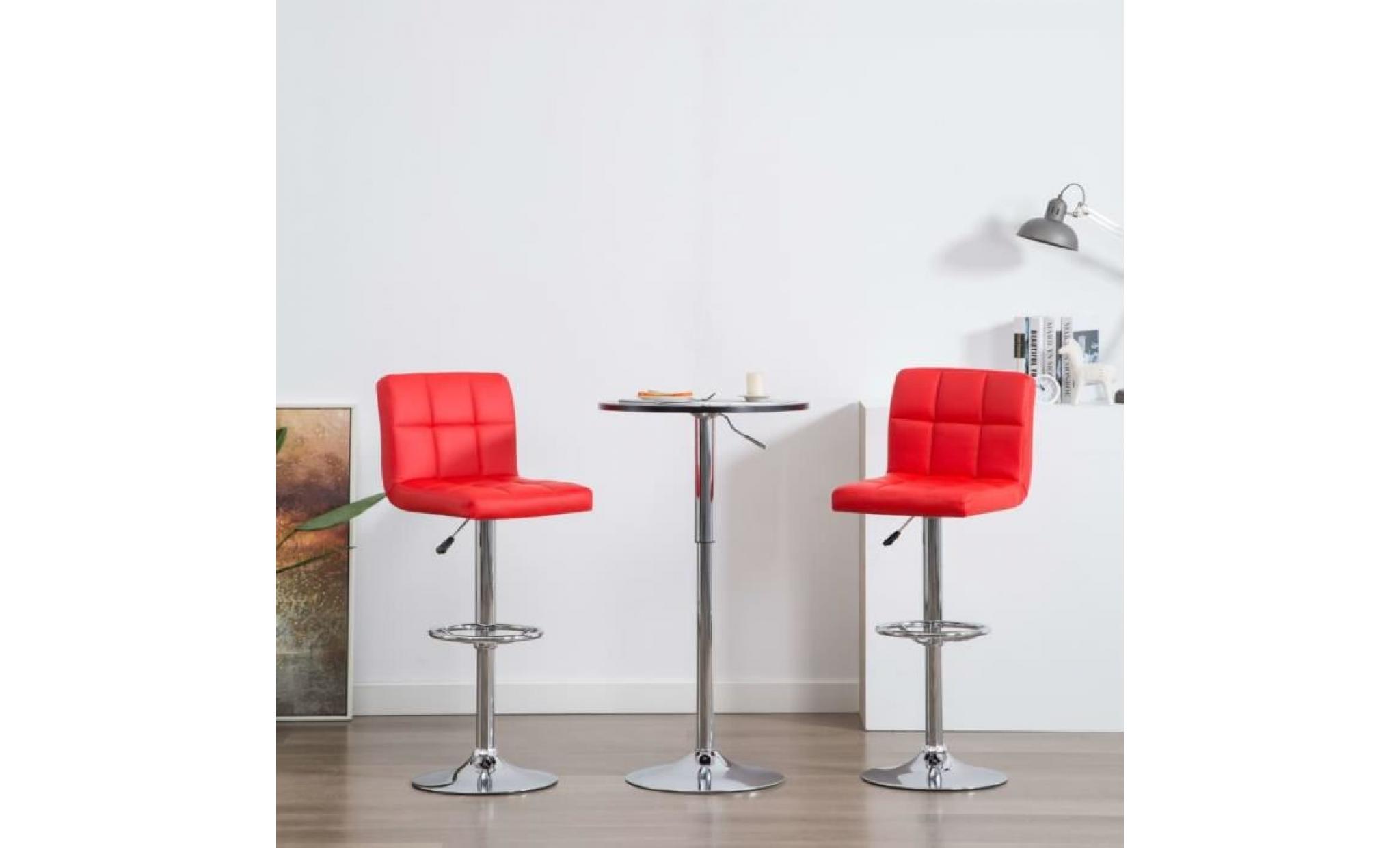 chaise de bar tabouret de bar   style contemporain  pivotante 2 pcs simili cuir 44x50x115 cm blanc