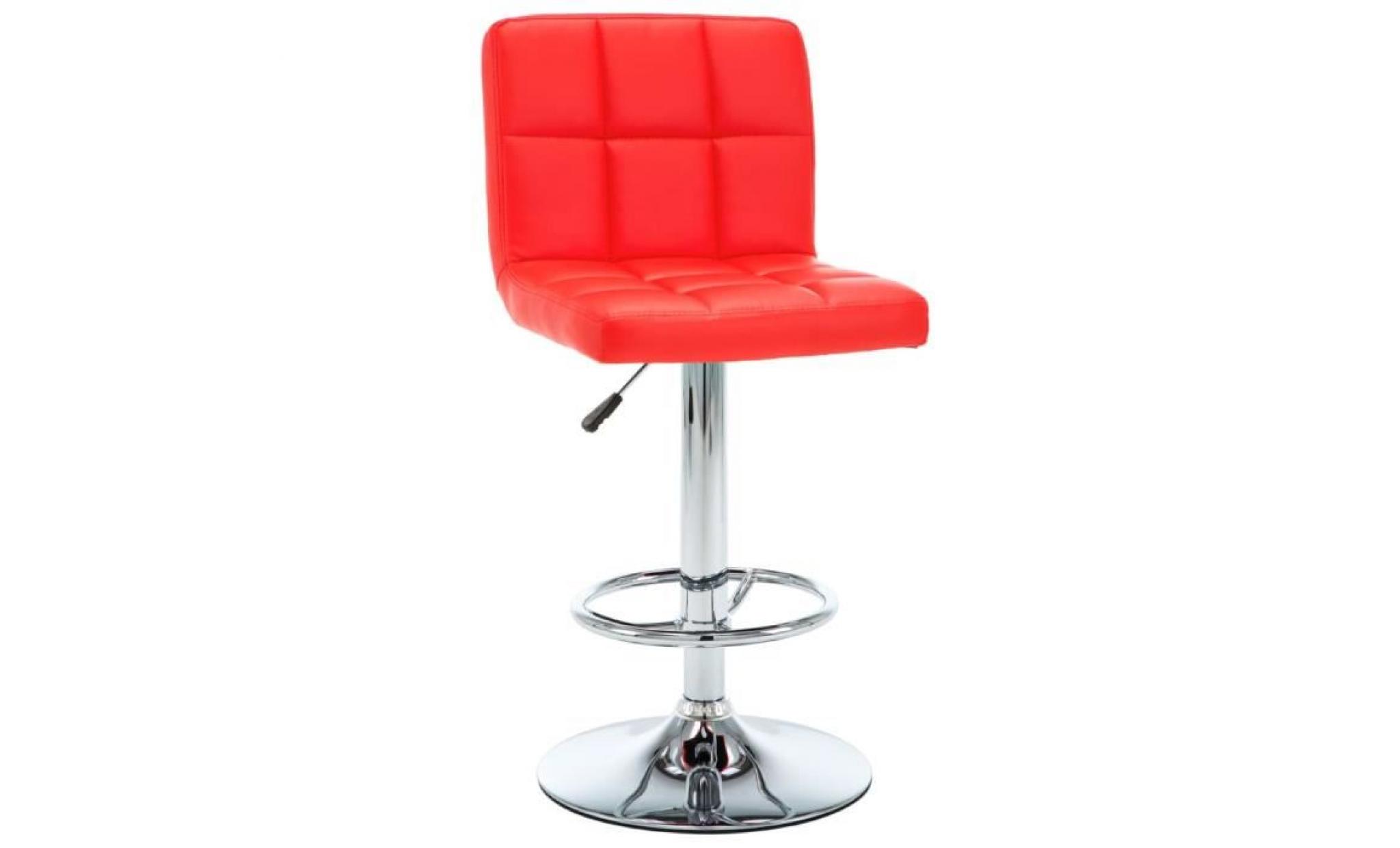 chaise de bar tabouret de bar   style contemporain  pivotante 2 pcs simili cuir 44x50x115 cm blanc pas cher