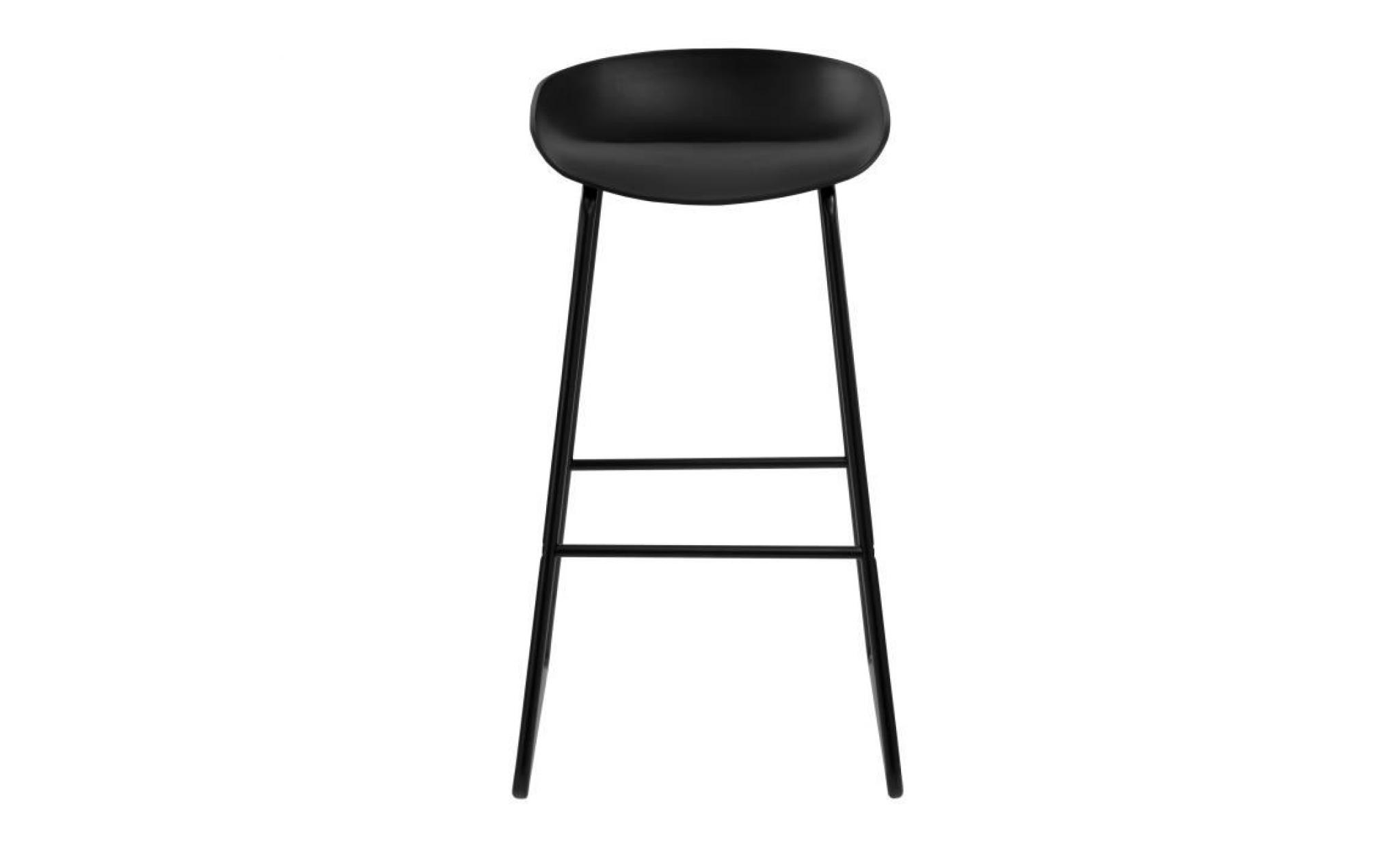 chaise de bar yoshi noire (lot de 2) pas cher