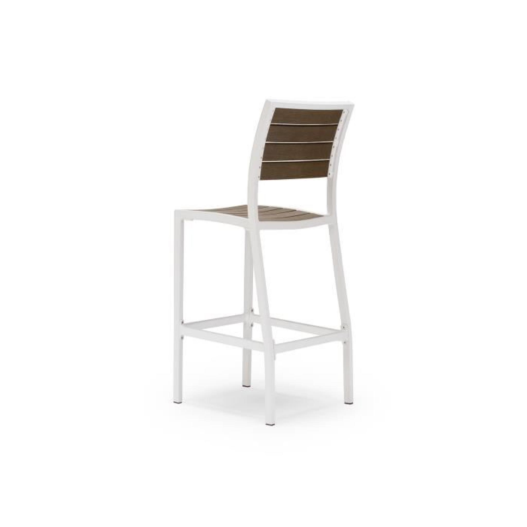 Chaise de bar ZINNIA en plastique marron et blanc massivum pas cher