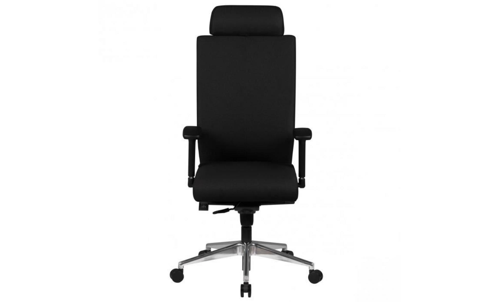 chaise de bureau à haut dossier avec appuie tête coloris noir noir pas cher