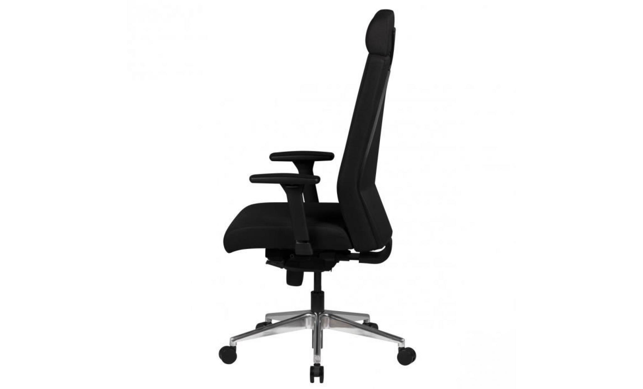 chaise de bureau à haut dossier avec appuie tête coloris noir noir pas cher