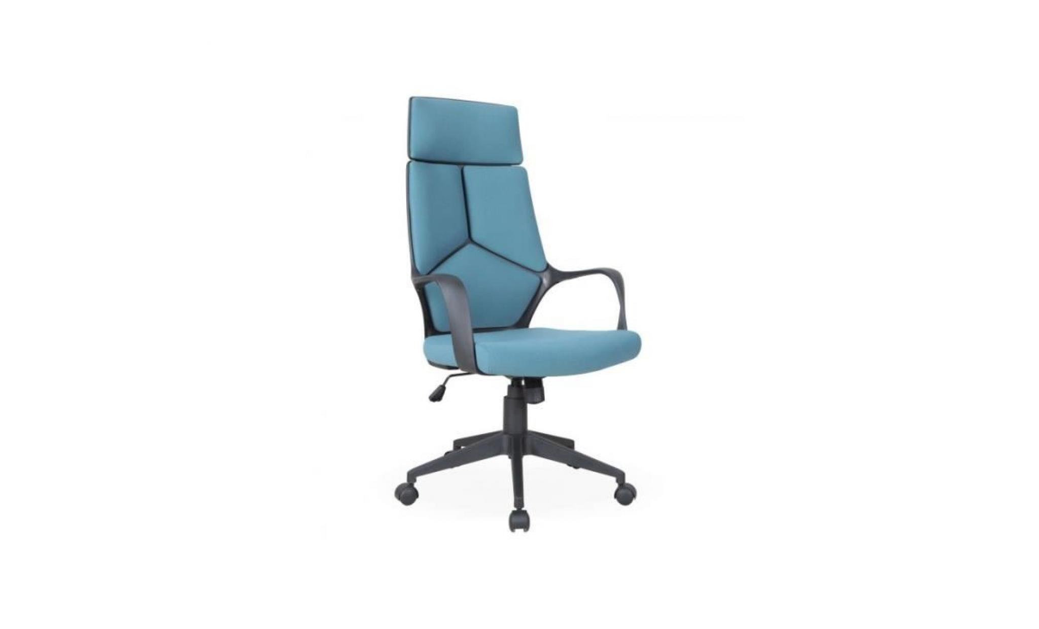 chaise de bureau à roulette papel tissu bleu