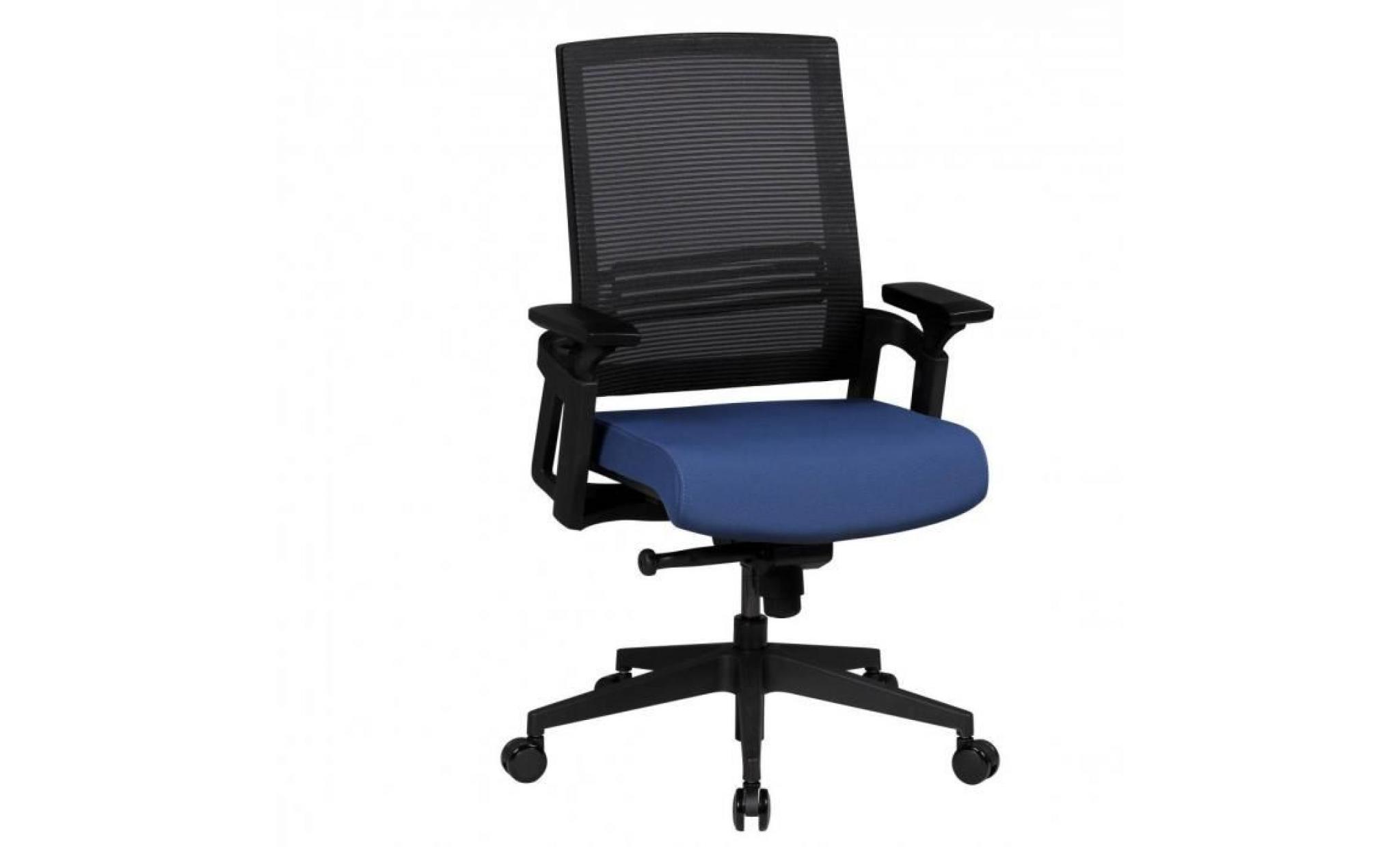 chaise de bureau apollo a2 chaise de bureau en tissu bleu accoudoir chefsessel 120 kg chaise pivotante mécanisme synchrone xxl