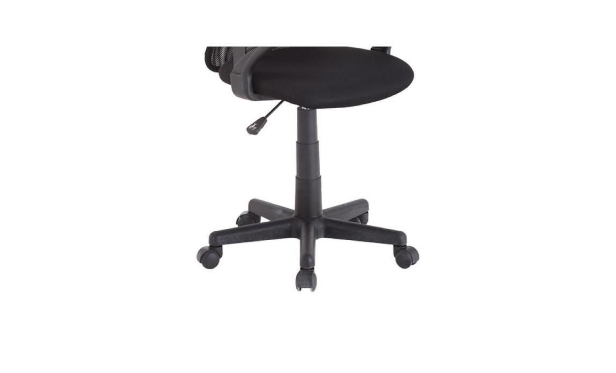 chaise de bureau avec roulettes coloris noir pas cher