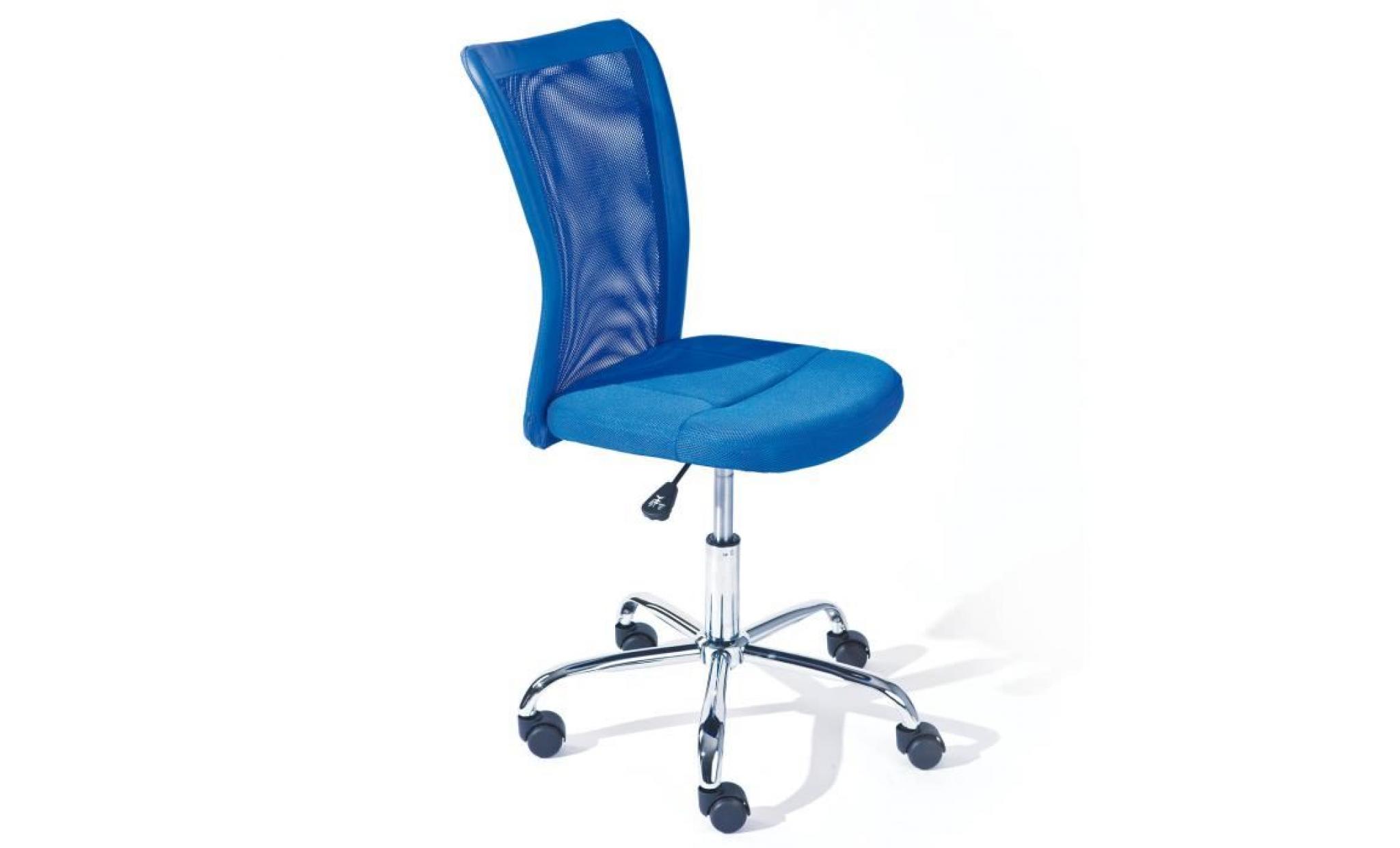 chaise de bureau bonnie siège fauteuil pivotant ergonomique sur roulettes bleu