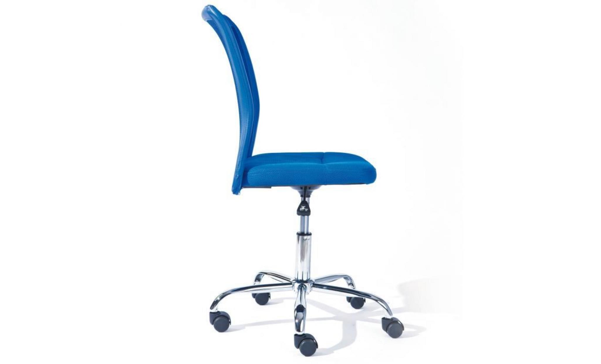 chaise de bureau bonnie siège fauteuil pivotant ergonomique sur roulettes bleu pas cher