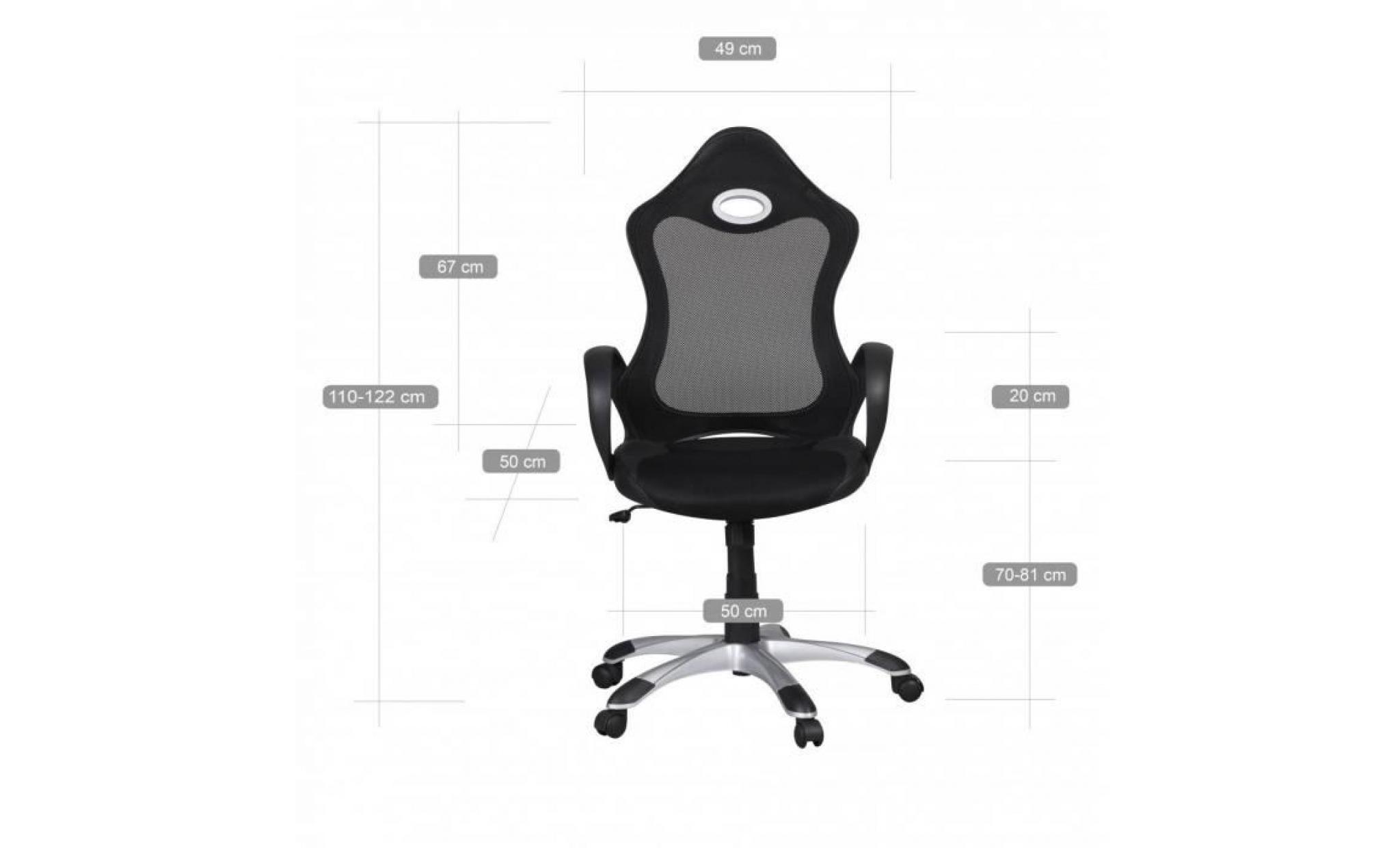 chaise de bureau chaise de bureau en tissu salsa accoudoir noir gris exécutif chaise pivotante hauteur de chaise réglable x xl pas cher