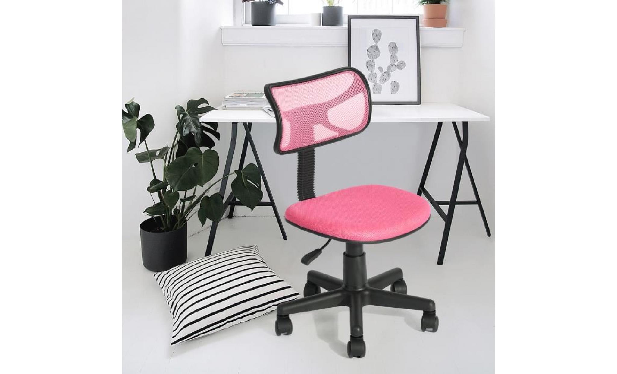 homy casa chaise de bureau fauteuil de bureau  hauteur réglable pivotante 360 degrés maillé et respirant,rose pas cher
