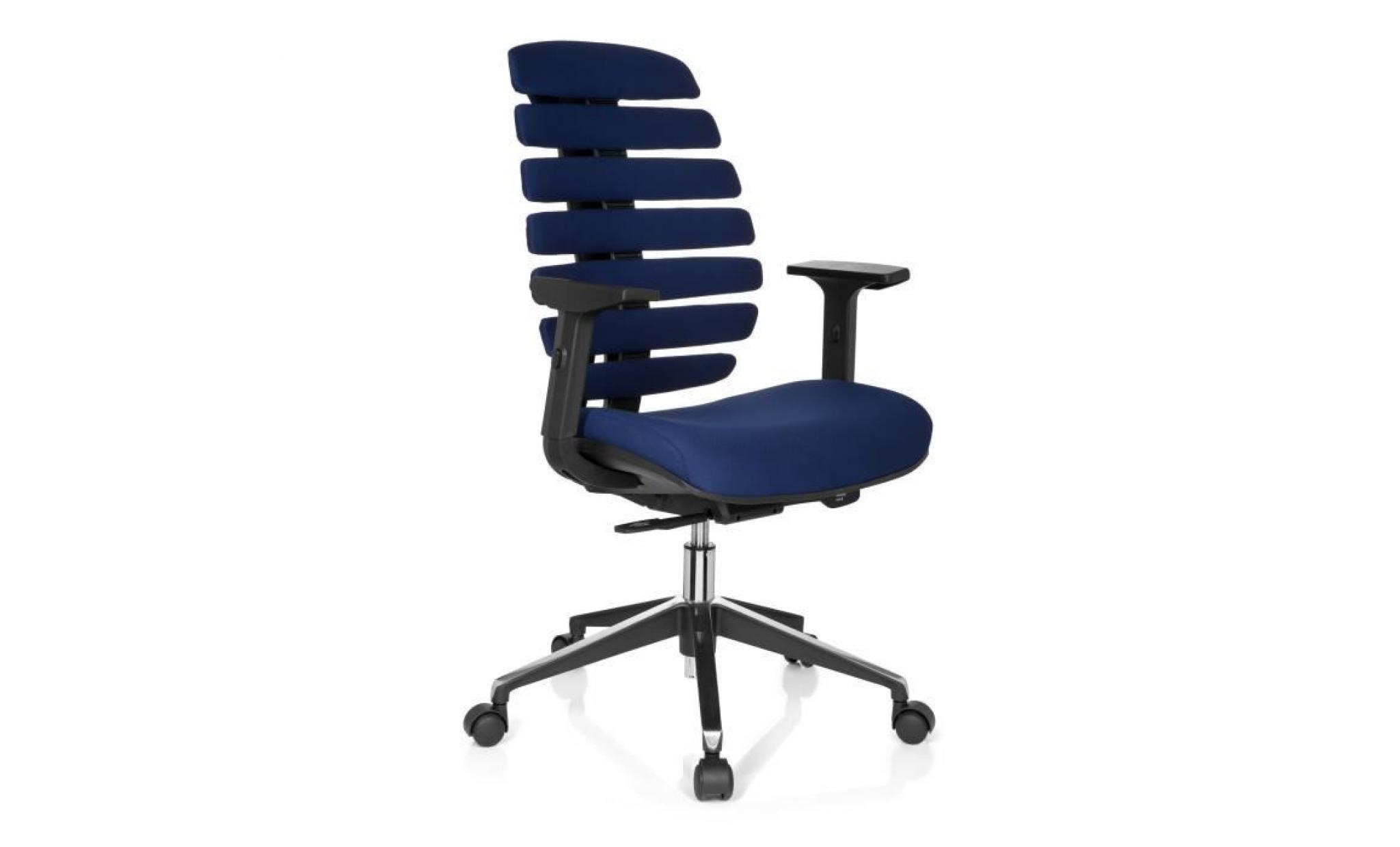 chaise de bureau / chaise pivotante ergo line ii tissu noir hjh office