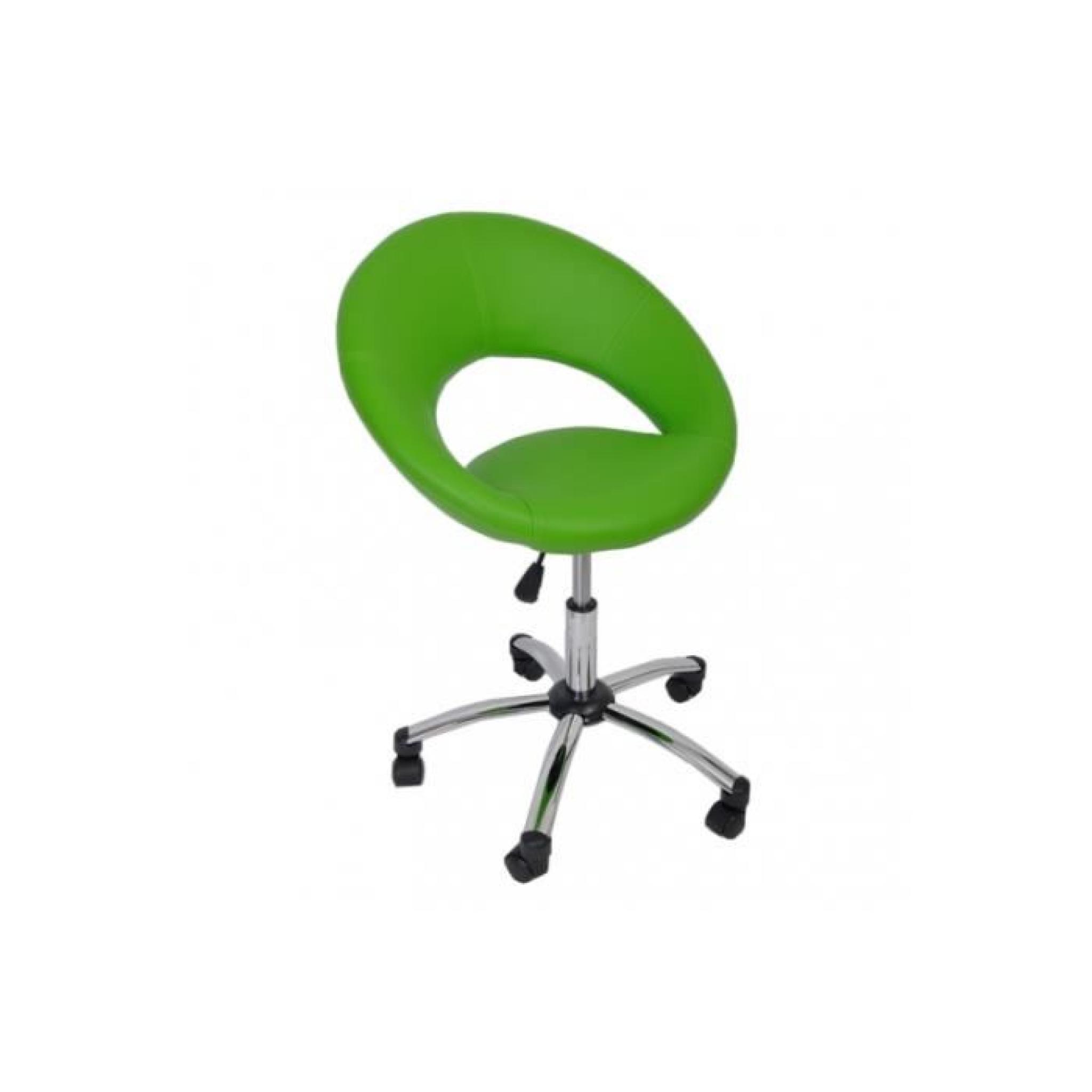 Chaise de bureau chaise pivotante Vert Similicuir