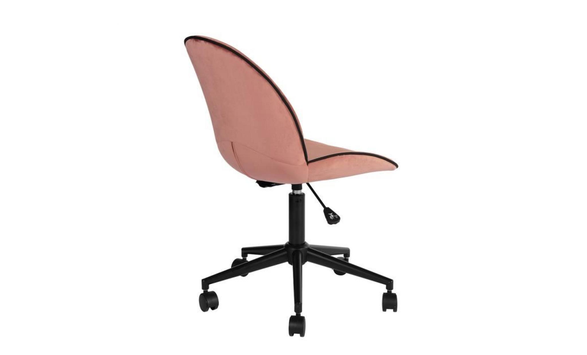 chaise de bureau   velours   hauteur réglable   rose pas cher