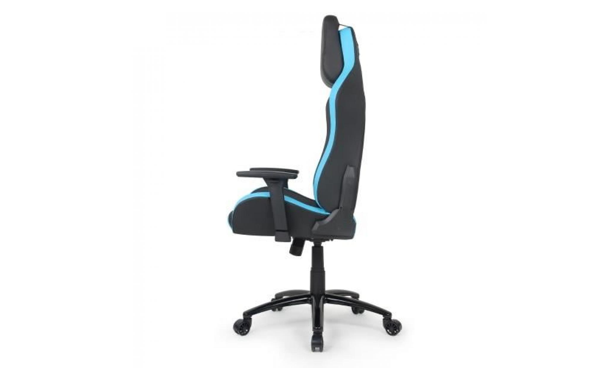 chaise de bureau confortable & ergonomique en pu  noir et bleu pas cher