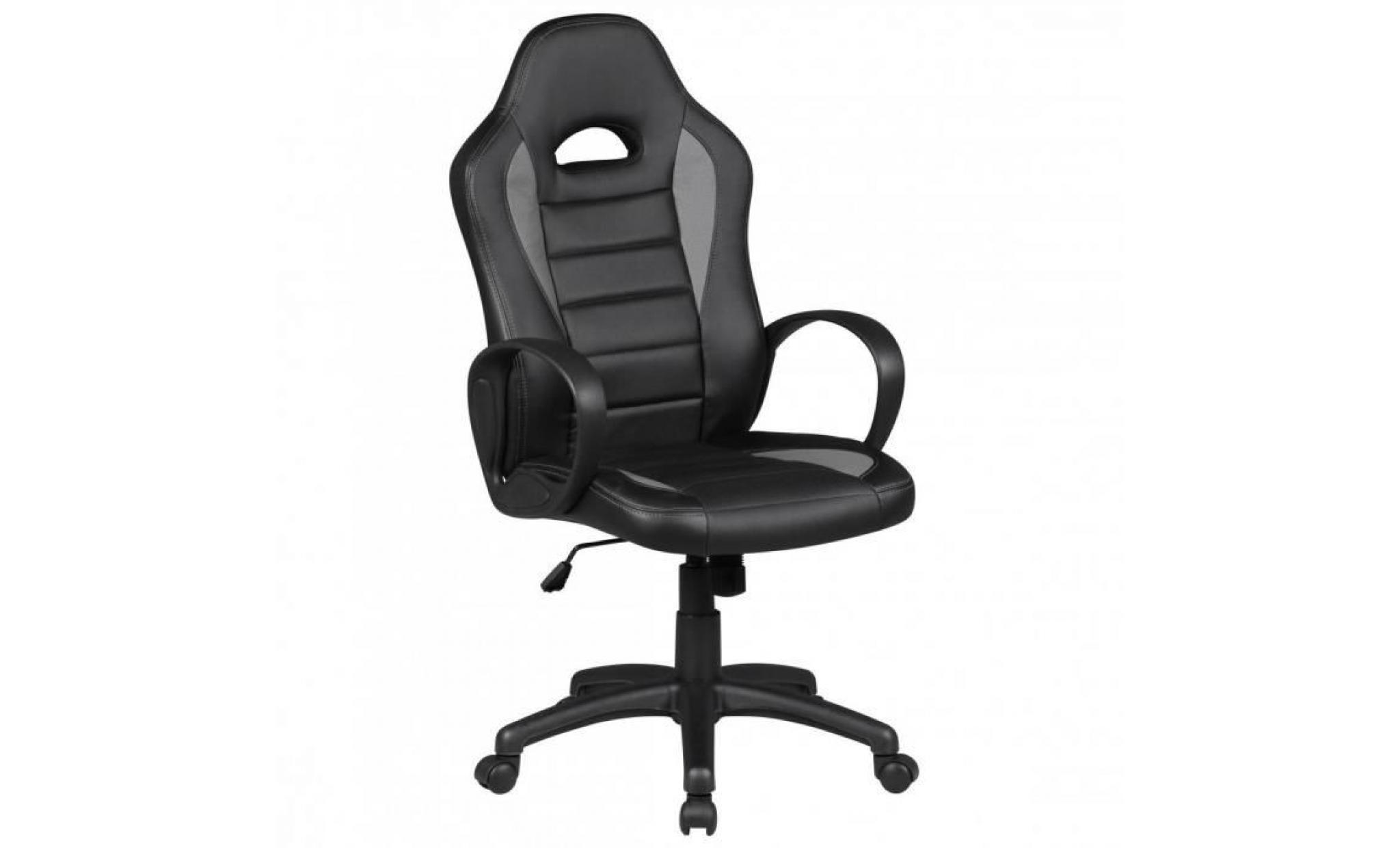chaise de bureau dakar noir gris racing chefsessel racer chaise pivotante chaise inclinable 120 kg fonction de bureau