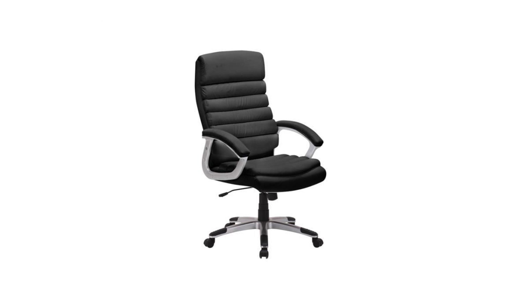 chaise de bureau design avec roulettes en pvc coloris noir