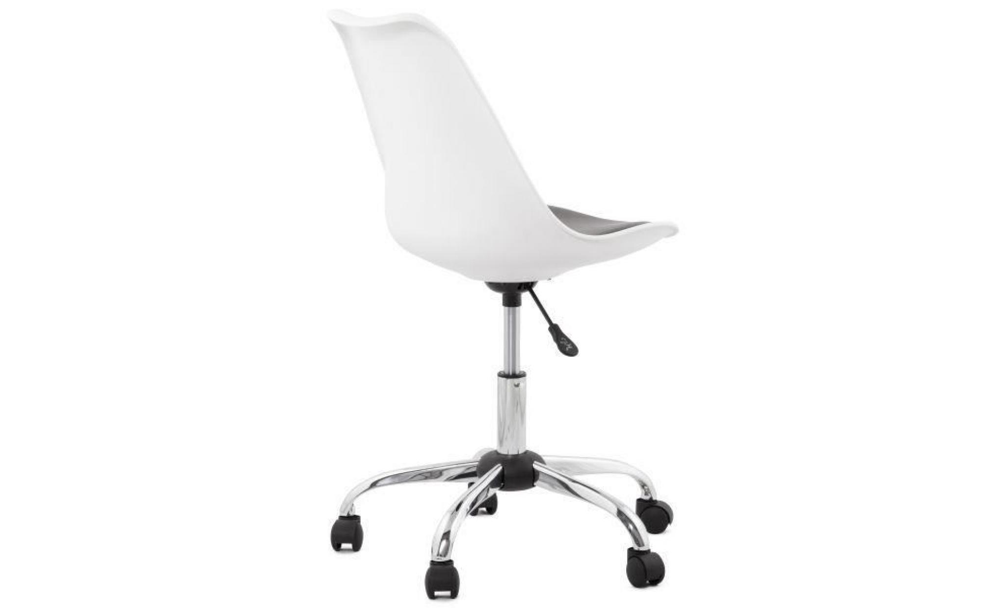 chaise de bureau design edea   blanc/noir pas cher