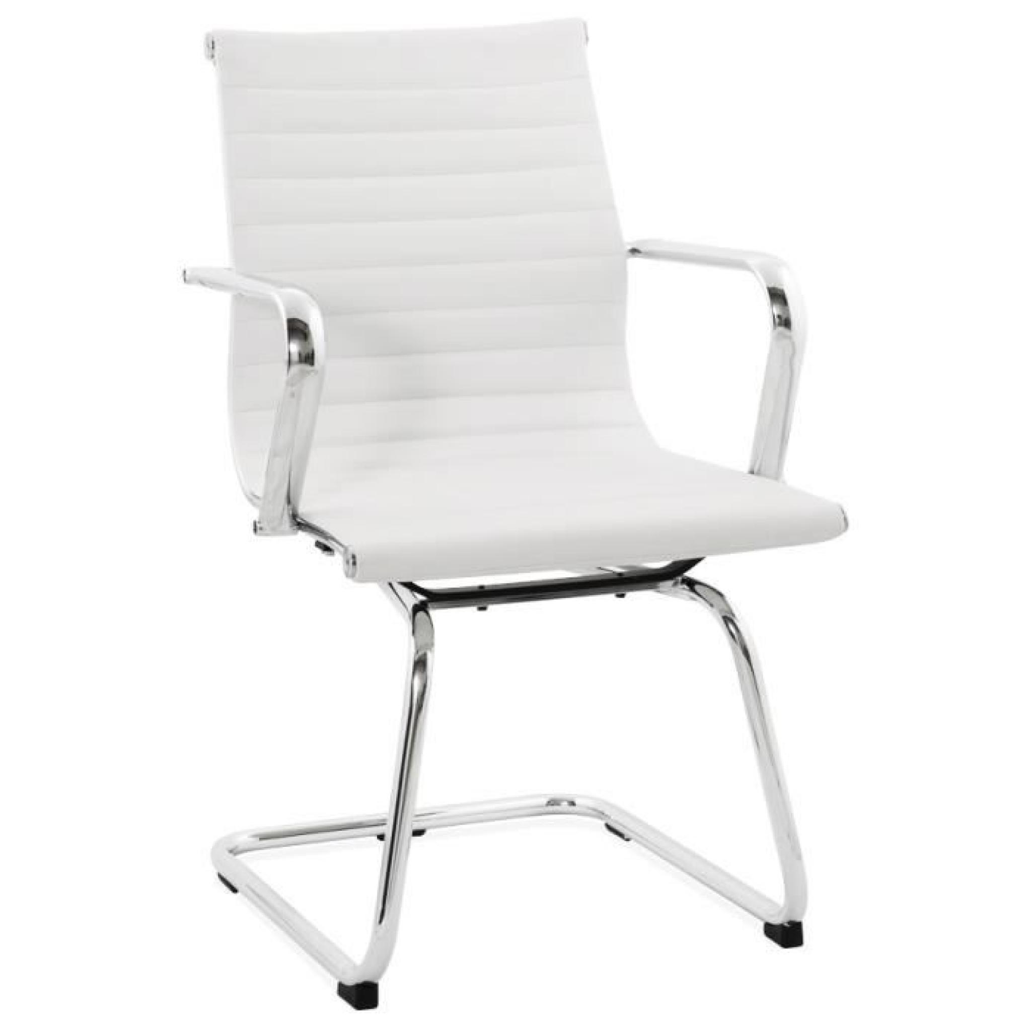 Chaise de bureau design 'GIGA' en PU blanc
