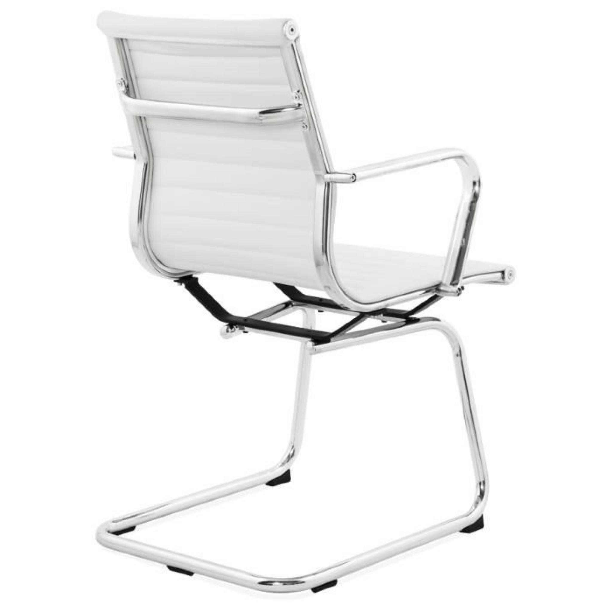 Chaise de bureau design 'GIGA' en PU blanc pas cher